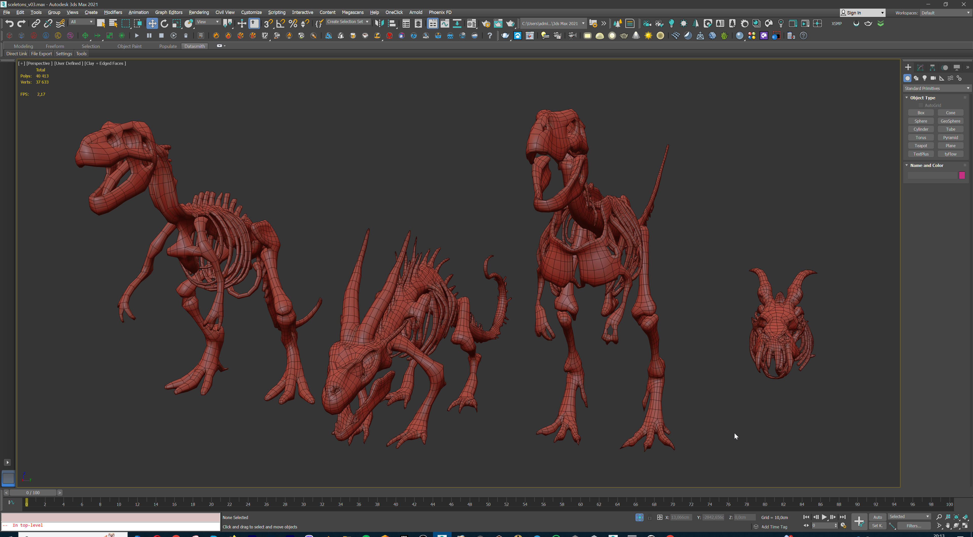Ultimate Skeleton and Skull Pack - 62 game-ready lowpoly assets Low-poly 3D model_53