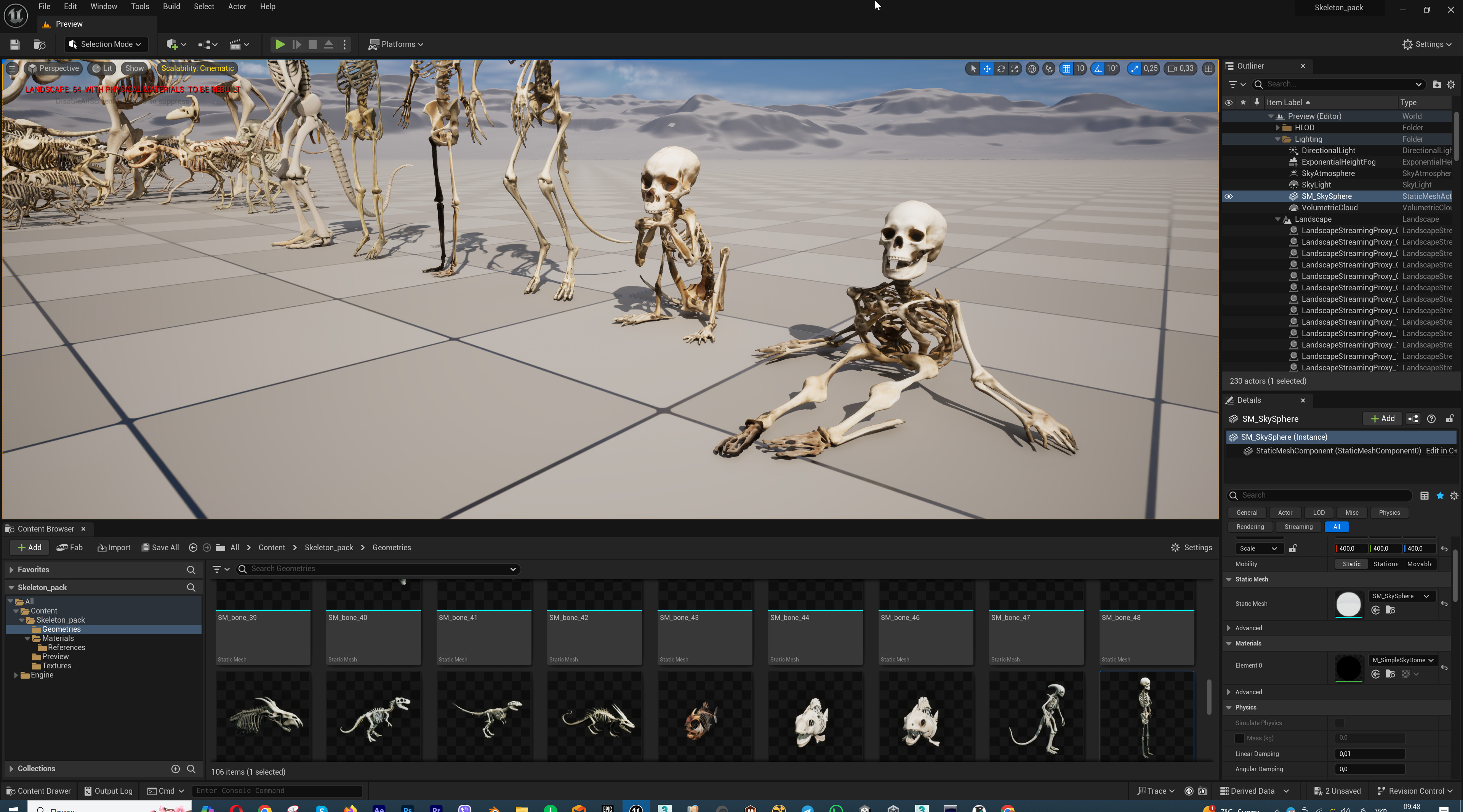 Ultimate Skeleton and Skull Pack - 62 game-ready lowpoly assets Low-poly 3D model_58