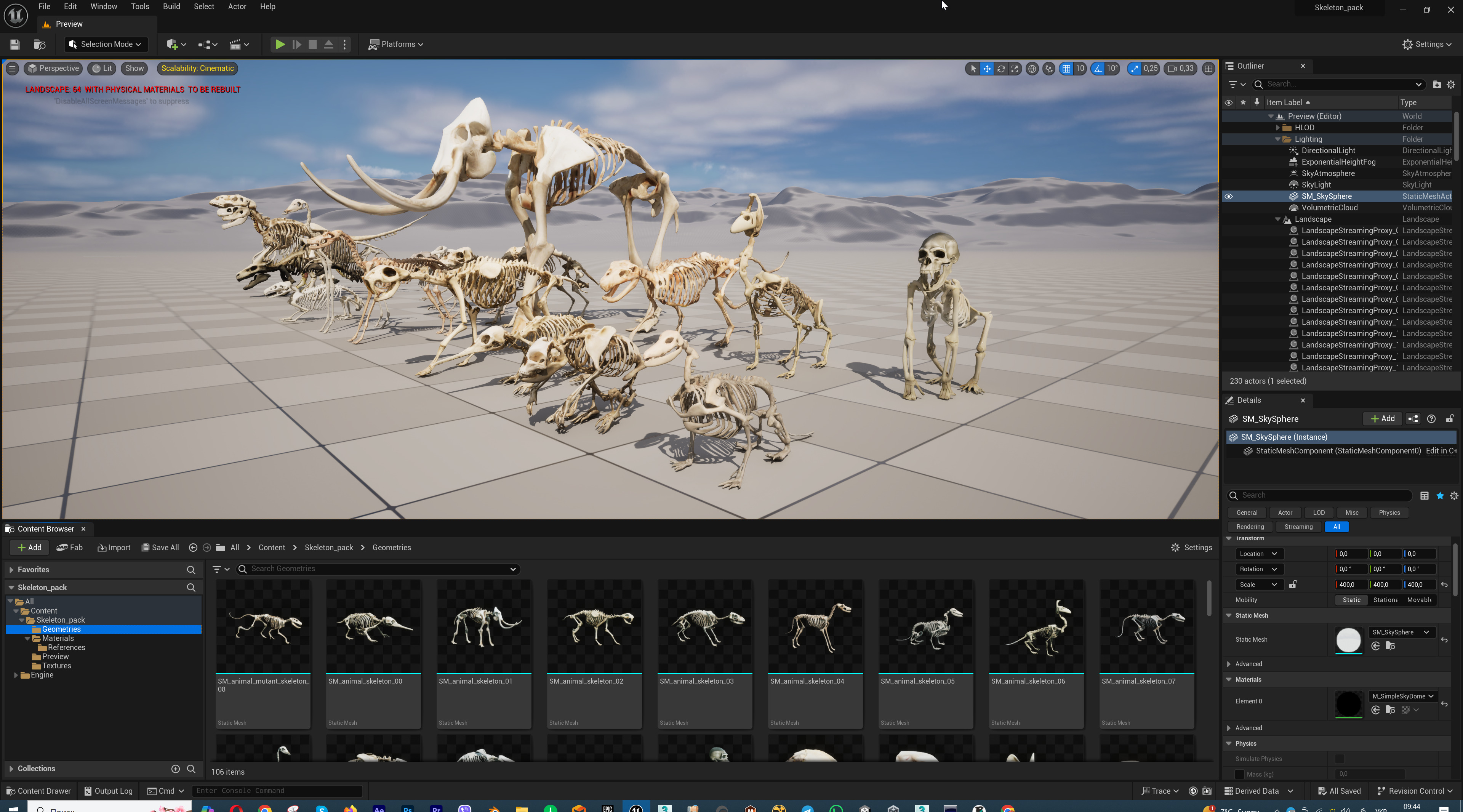 Ultimate Skeleton and Skull Pack - 62 game-ready lowpoly assets Low-poly 3D model_56