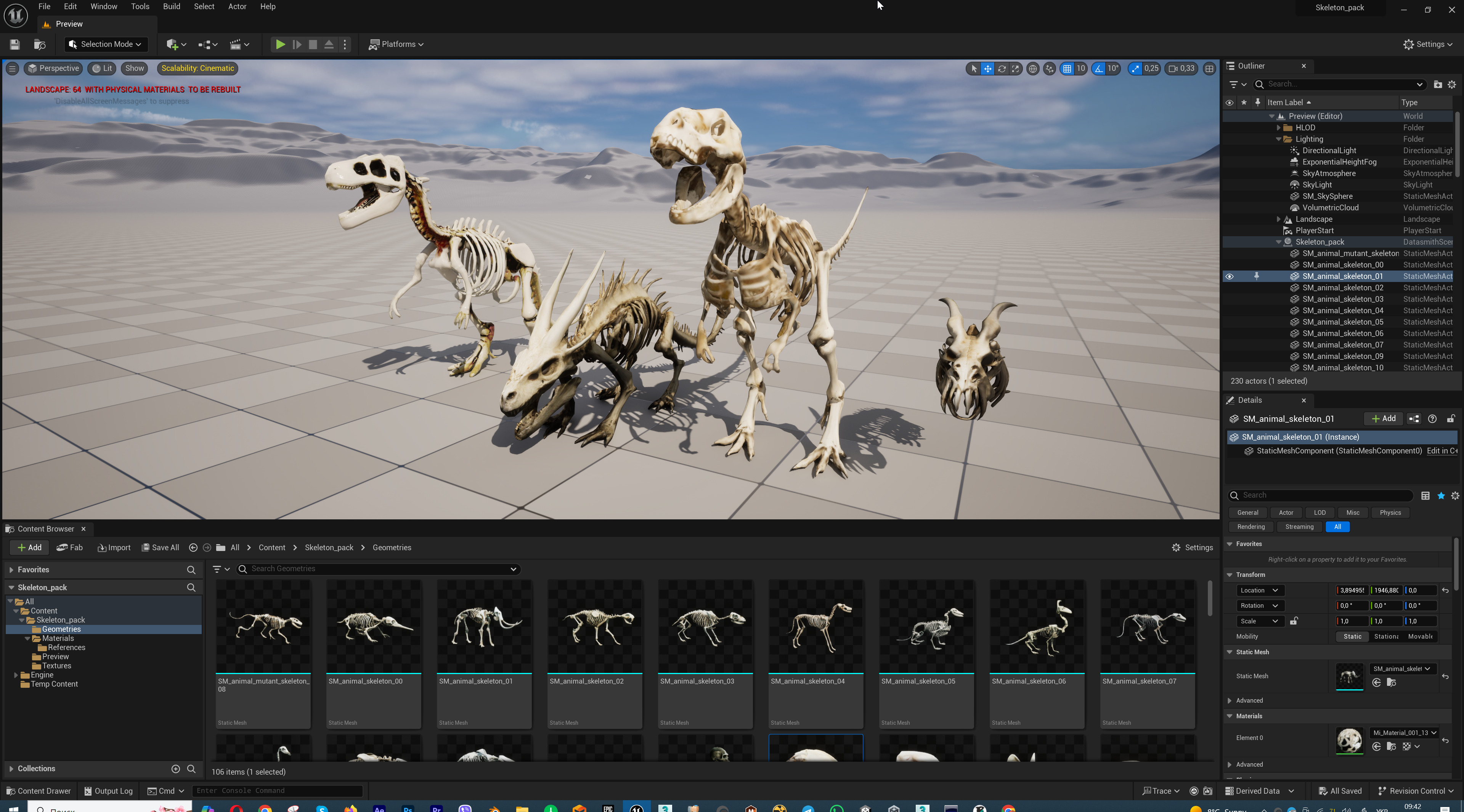 Ultimate Skeleton and Skull Pack - 62 game-ready lowpoly assets Low-poly 3D model_64