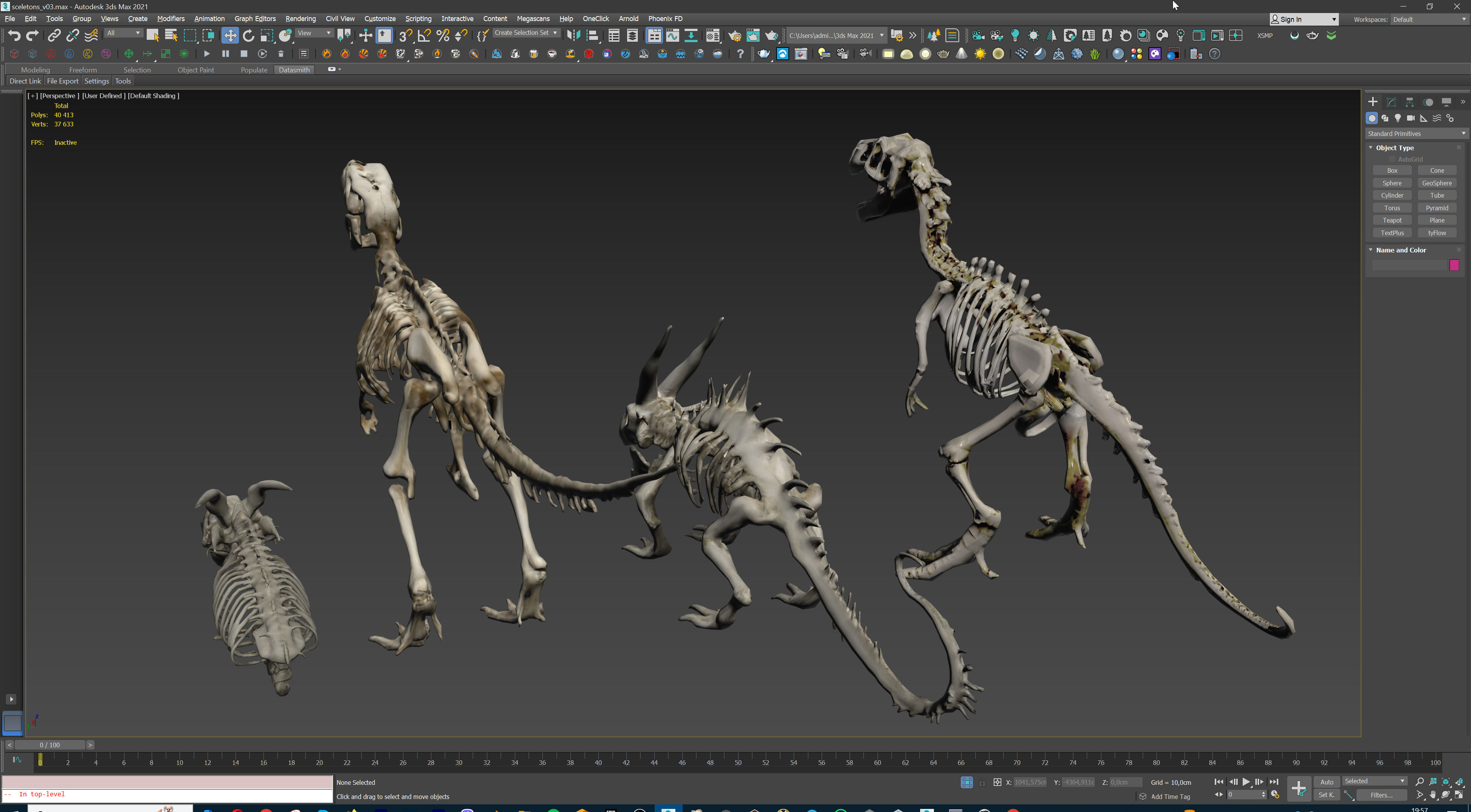 Ultimate Skeleton and Skull Pack - 62 game-ready lowpoly assets Low-poly 3D model_33