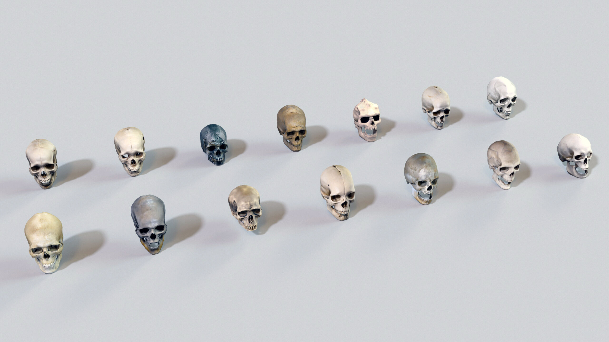 Ultimate Skeleton and Skull Pack - 62 game-ready lowpoly assets Low-poly 3D model_20