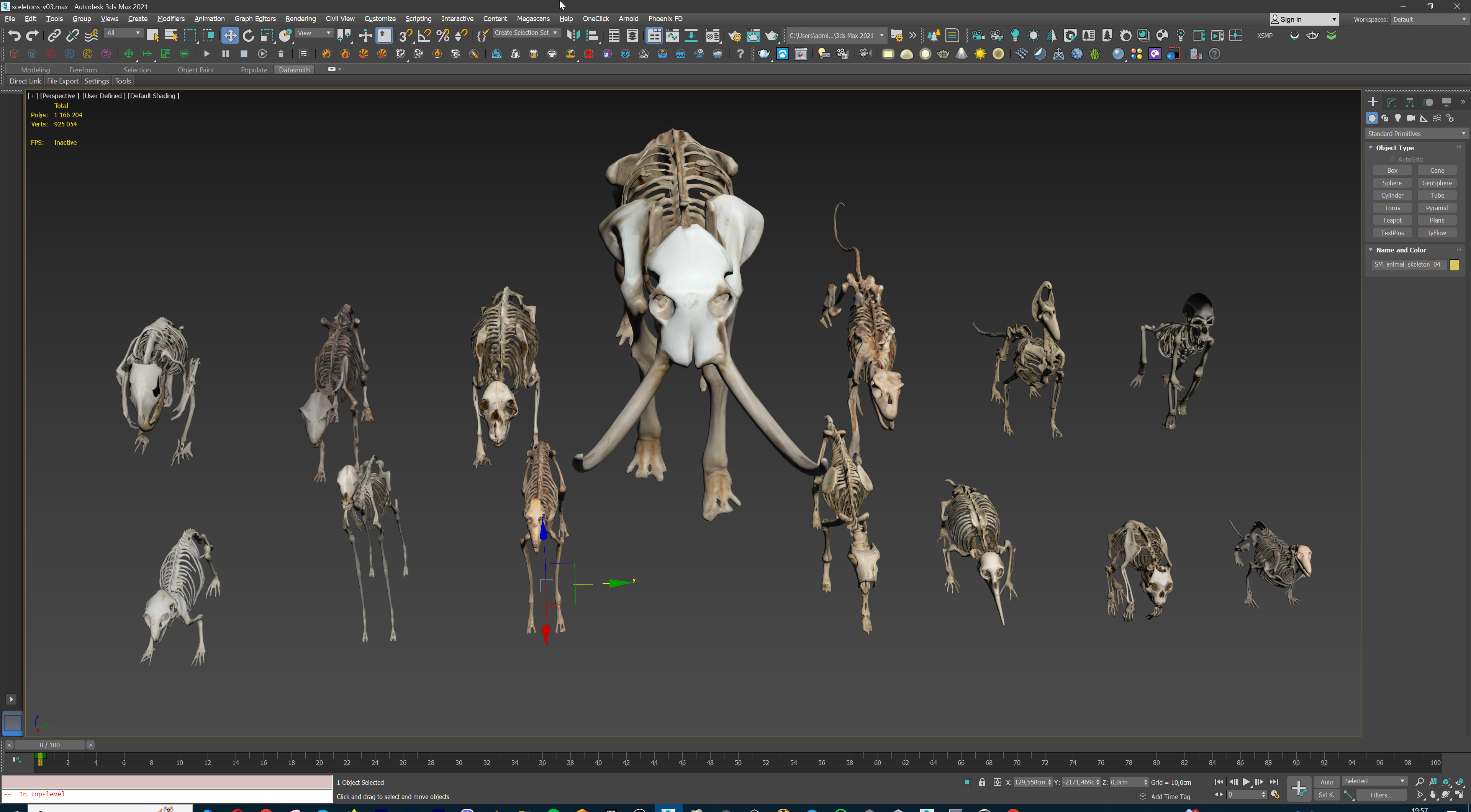 Ultimate Skeleton and Skull Pack - 62 game-ready lowpoly assets Low-poly 3D model_34