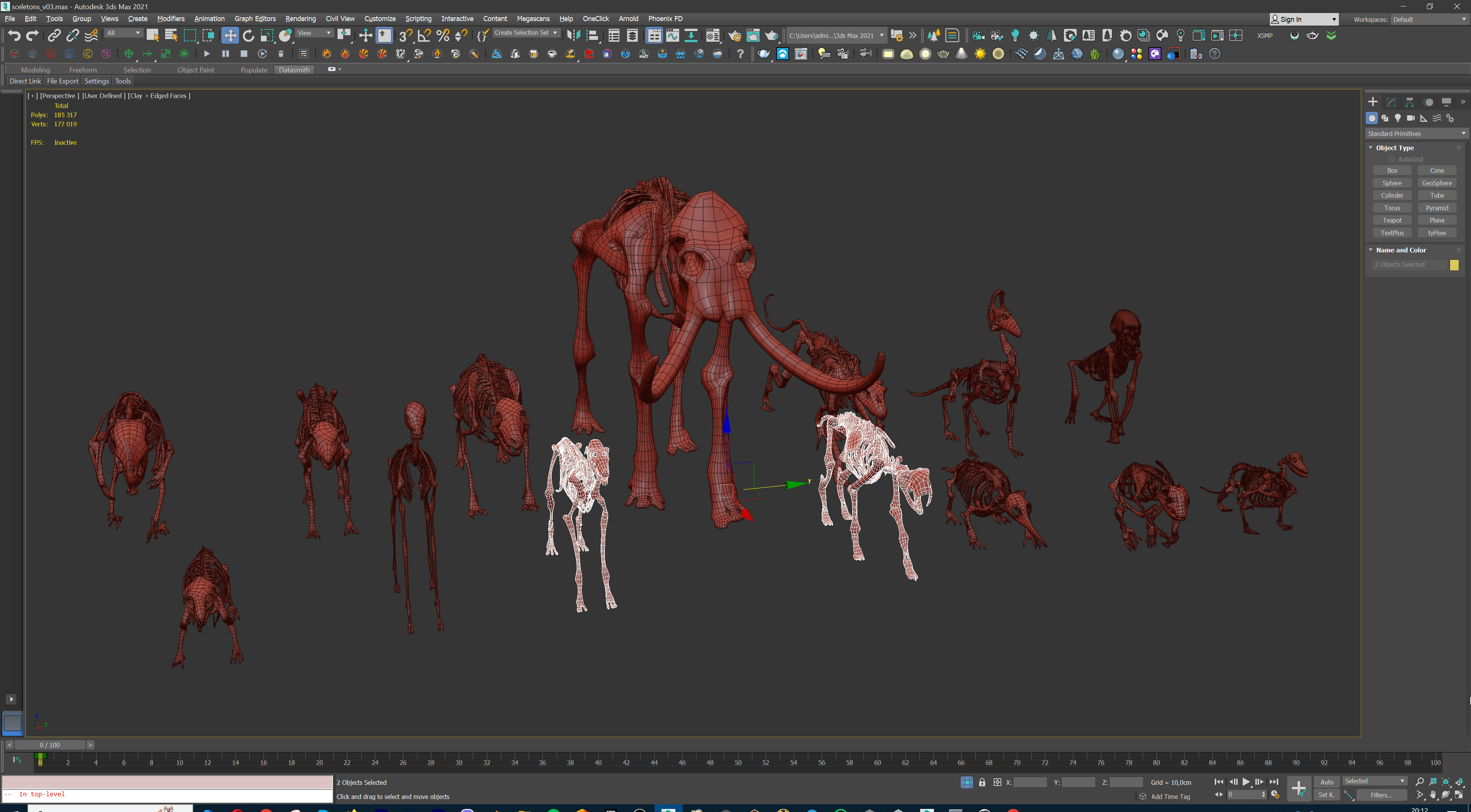 Ultimate Skeleton and Skull Pack - 62 game-ready lowpoly assets Low-poly 3D model_52