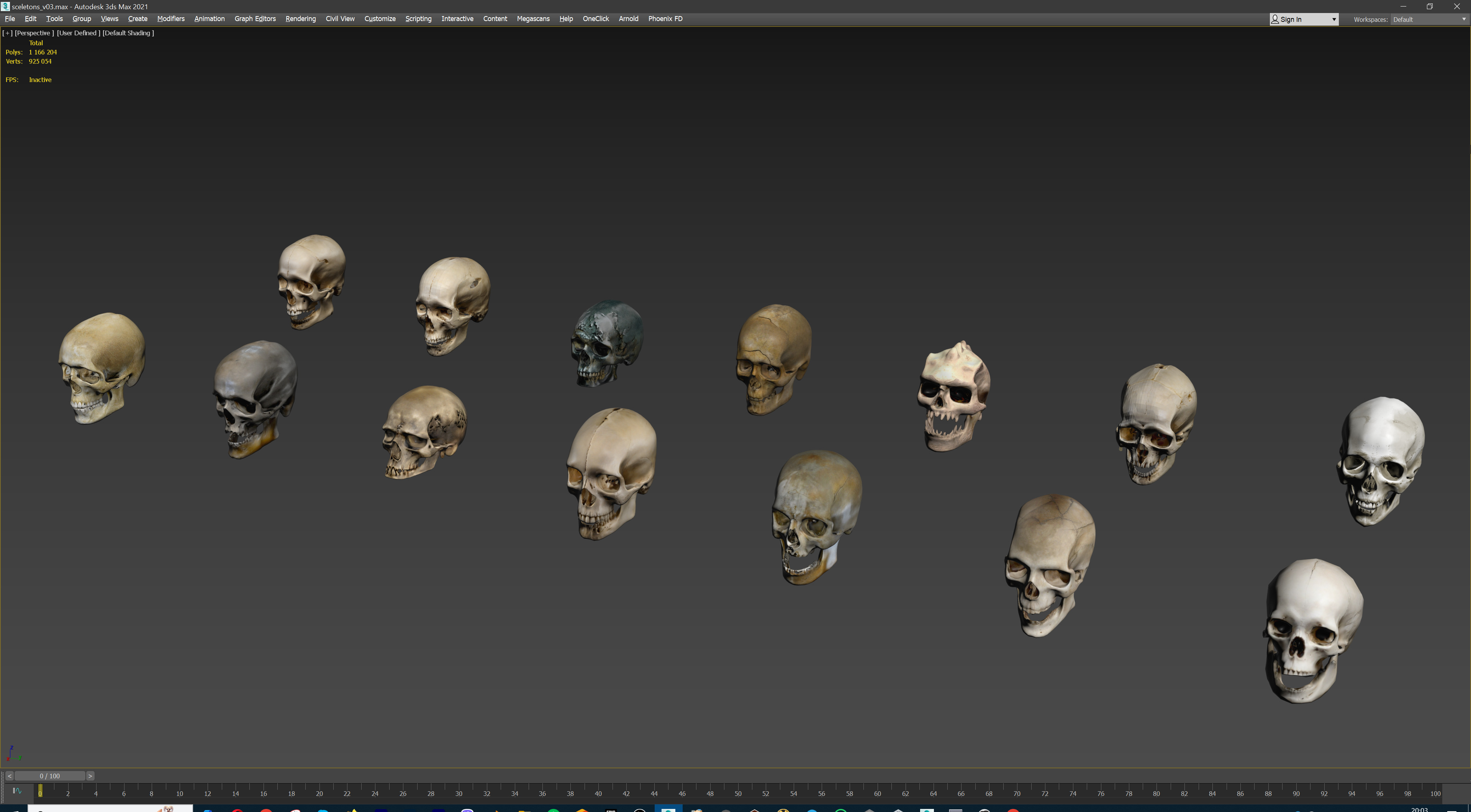 Ultimate Skeleton and Skull Pack - 62 game-ready lowpoly assets Low-poly 3D model_41