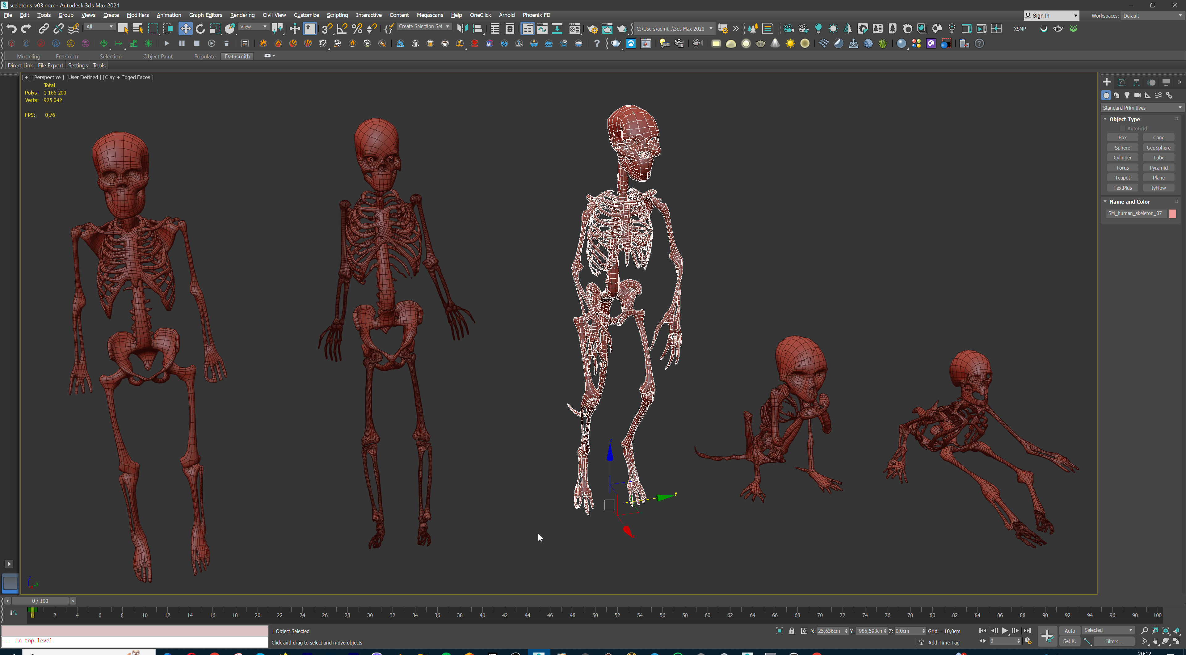 Ultimate Skeleton and Skull Pack - 62 game-ready lowpoly assets Low-poly 3D model_51