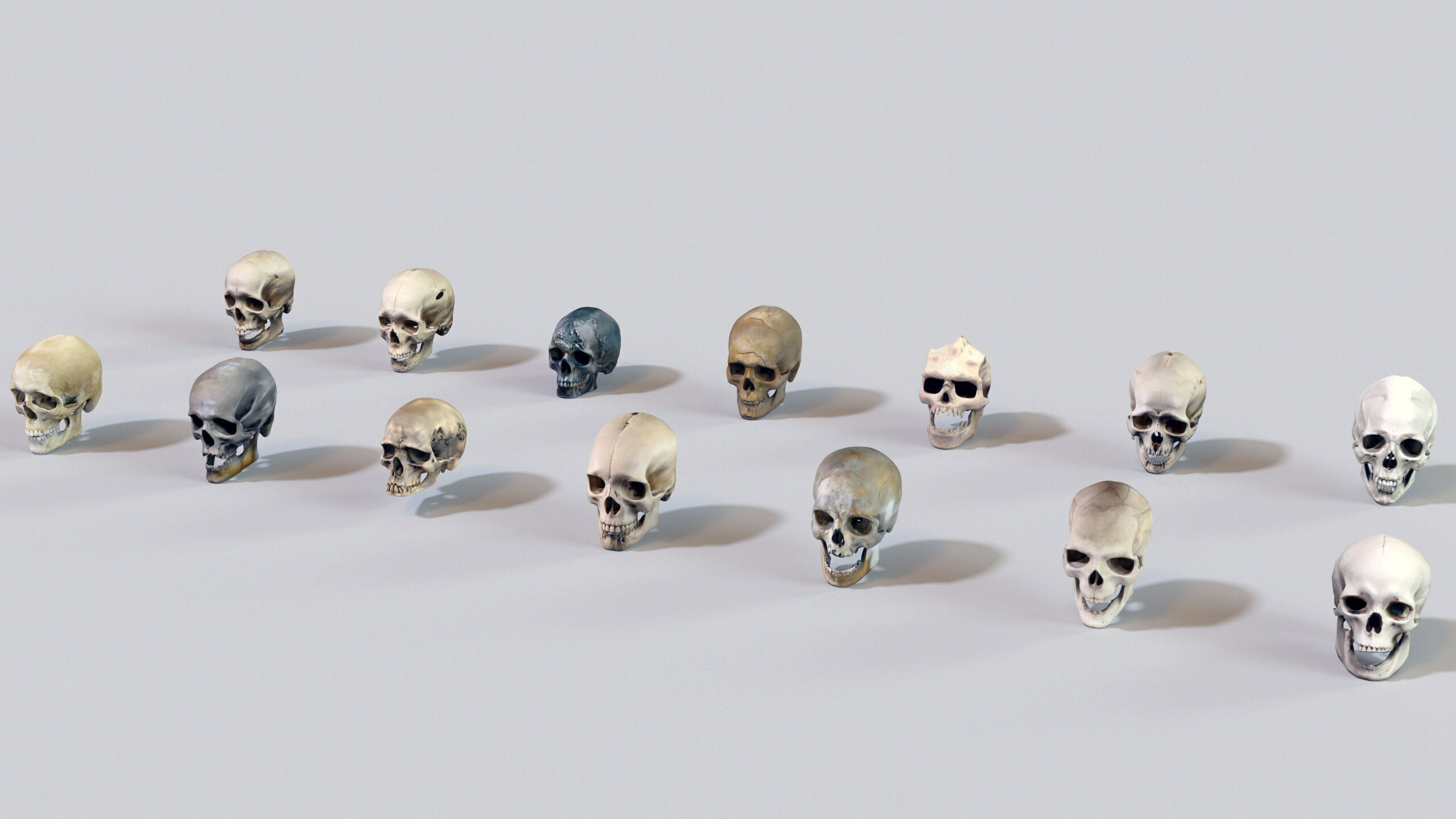 Ultimate Skeleton and Skull Pack - 62 game-ready lowpoly assets Low-poly 3D model_22