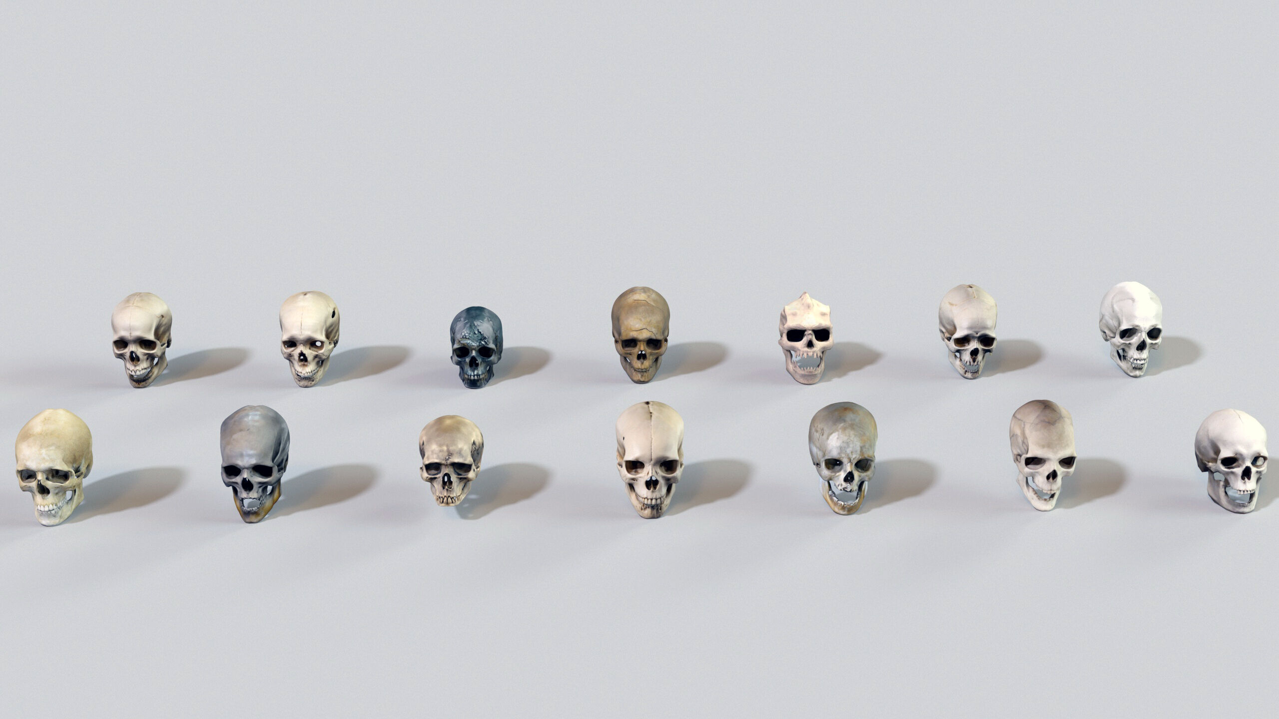 Ultimate Skeleton and Skull Pack - 62 game-ready lowpoly assets Low-poly 3D model_21