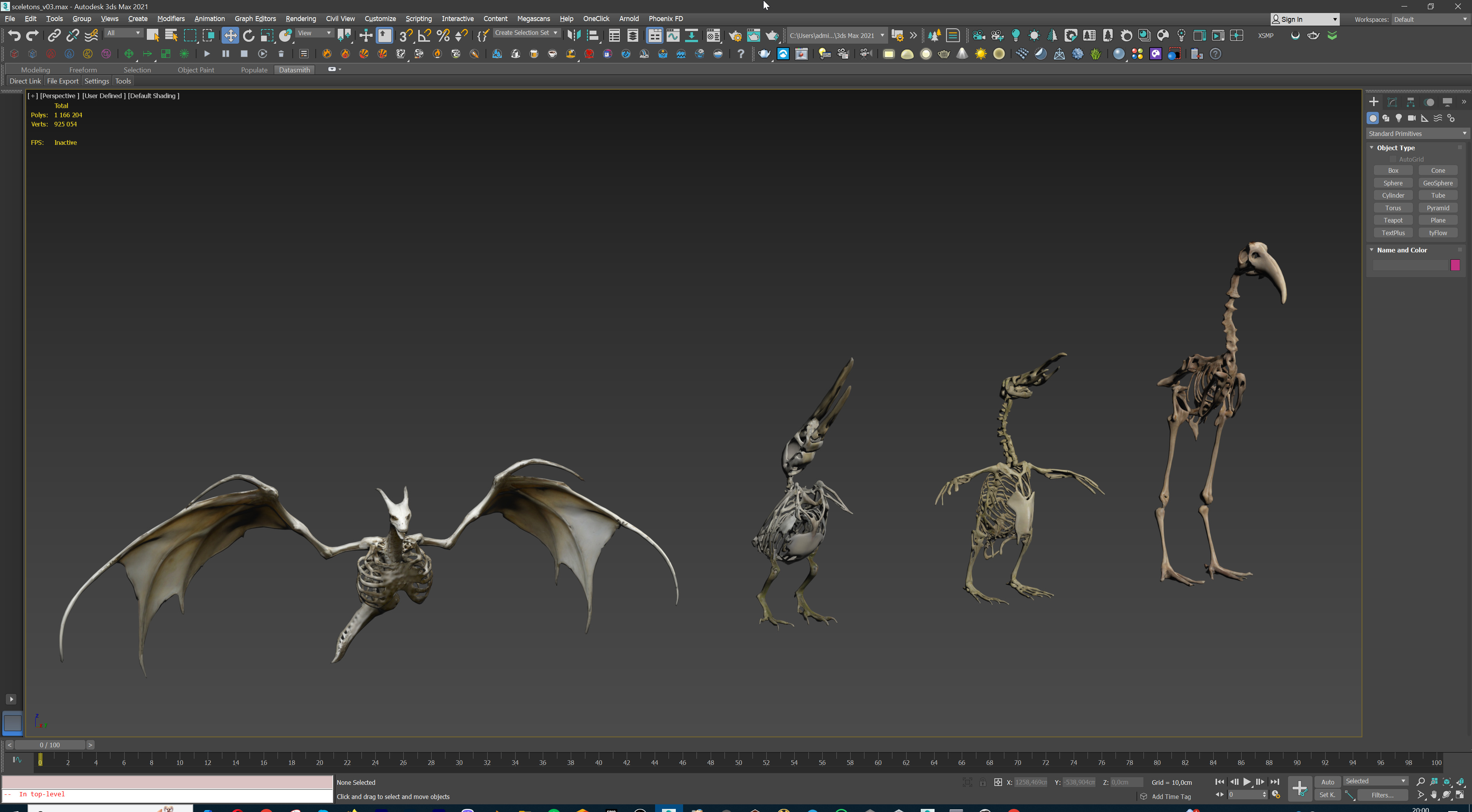 Ultimate Skeleton and Skull Pack - 62 game-ready lowpoly assets Low-poly 3D model_39