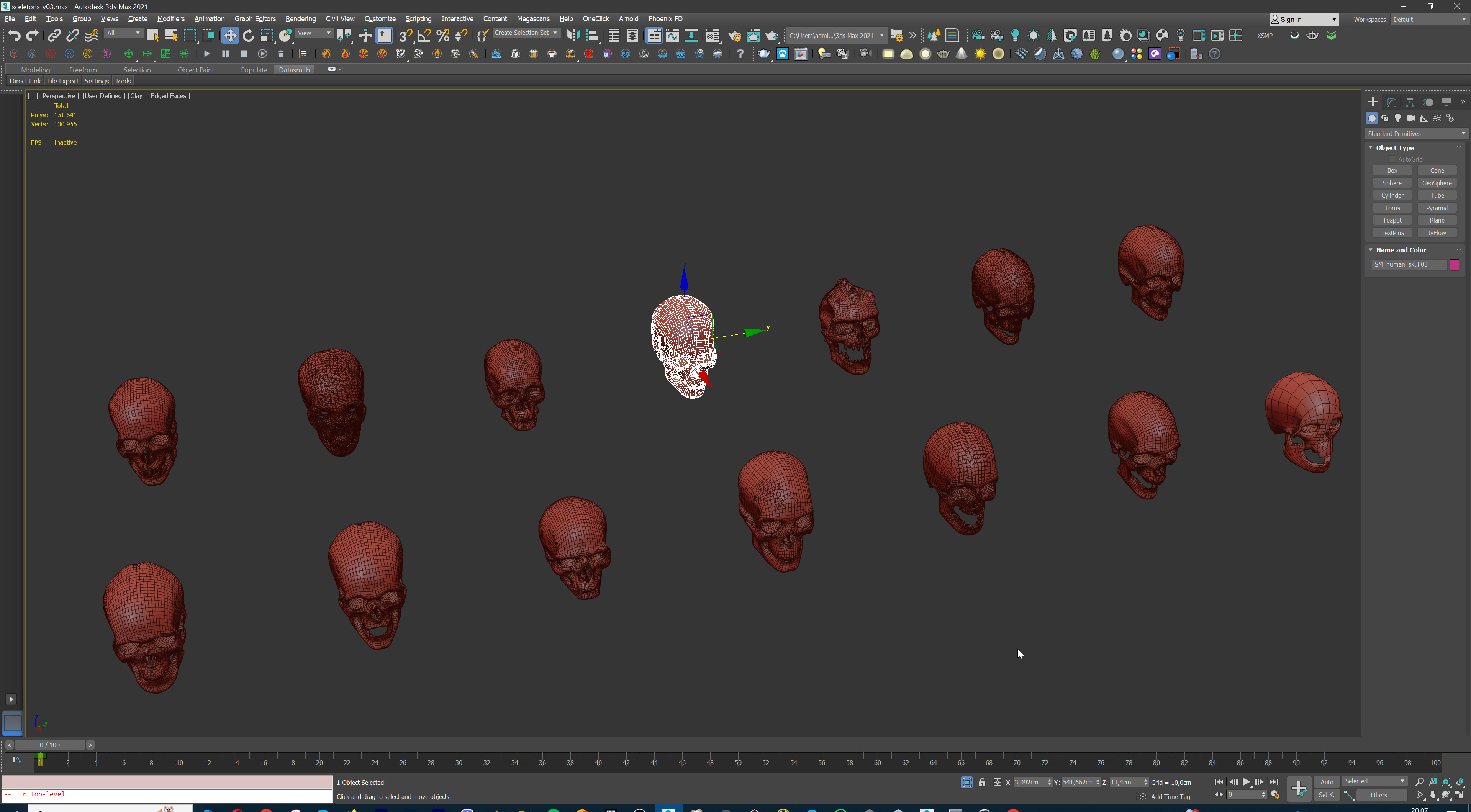 Ultimate Skeleton and Skull Pack - 62 game-ready lowpoly assets Low-poly 3D model_48