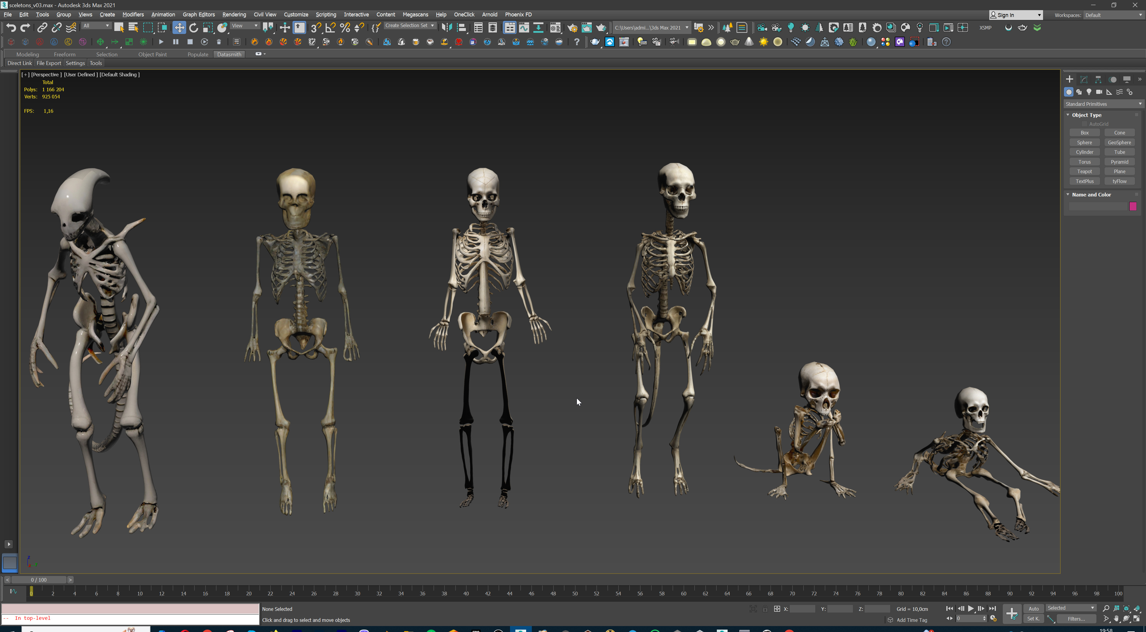 Ultimate Skeleton and Skull Pack - 62 game-ready lowpoly assets Low-poly 3D model_36