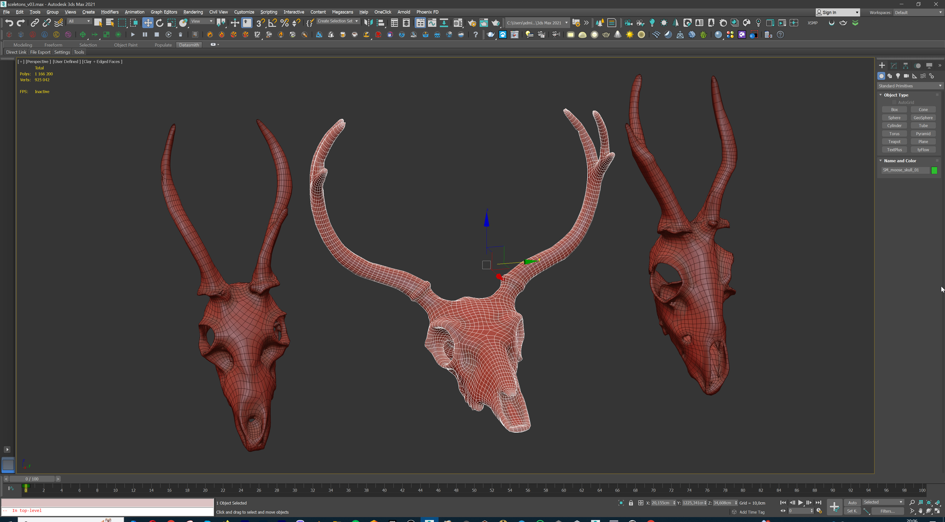 Ultimate Skeleton and Skull Pack - 62 game-ready lowpoly assets Low-poly 3D model_46