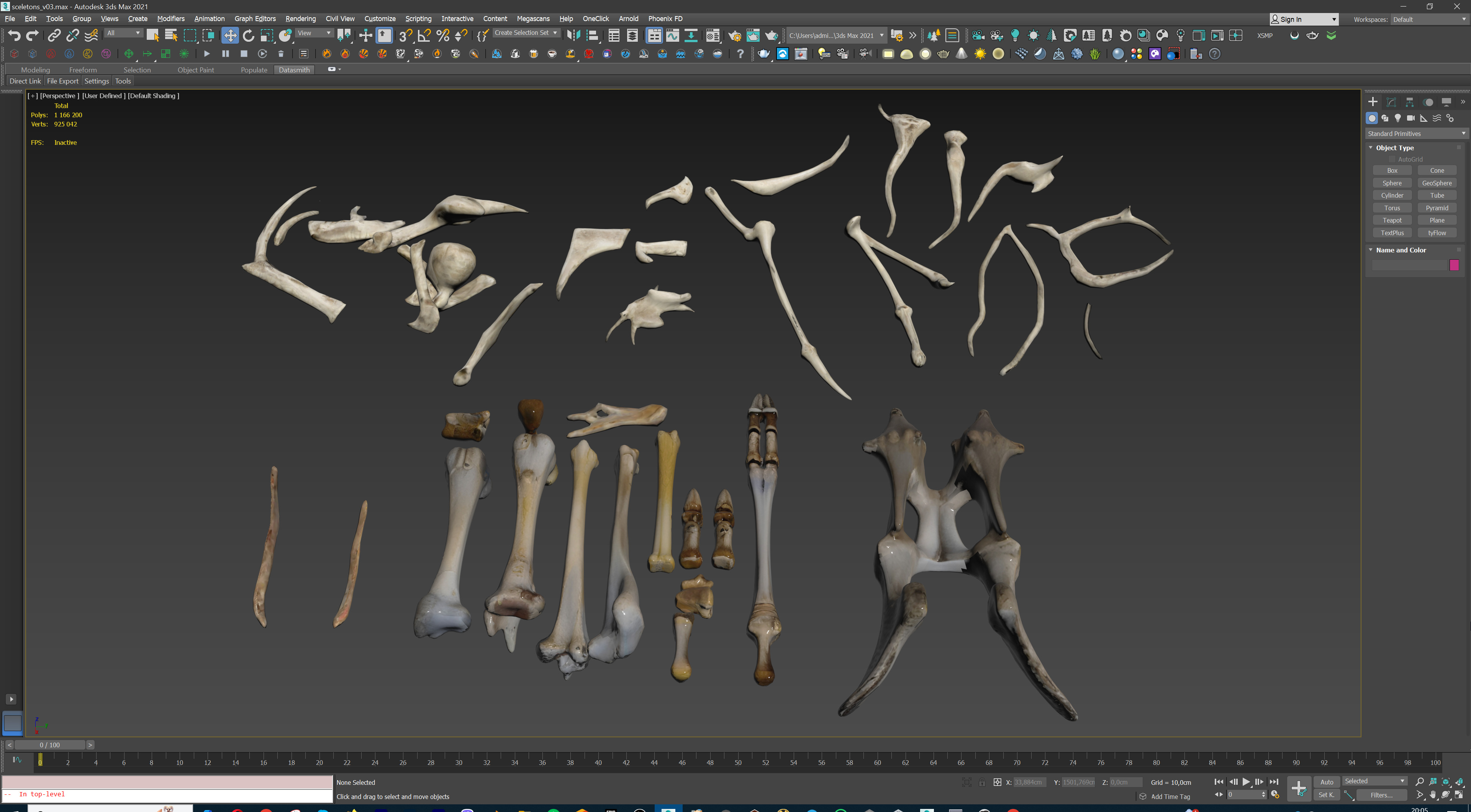 Ultimate Skeleton and Skull Pack - 62 game-ready lowpoly assets Low-poly 3D model_44