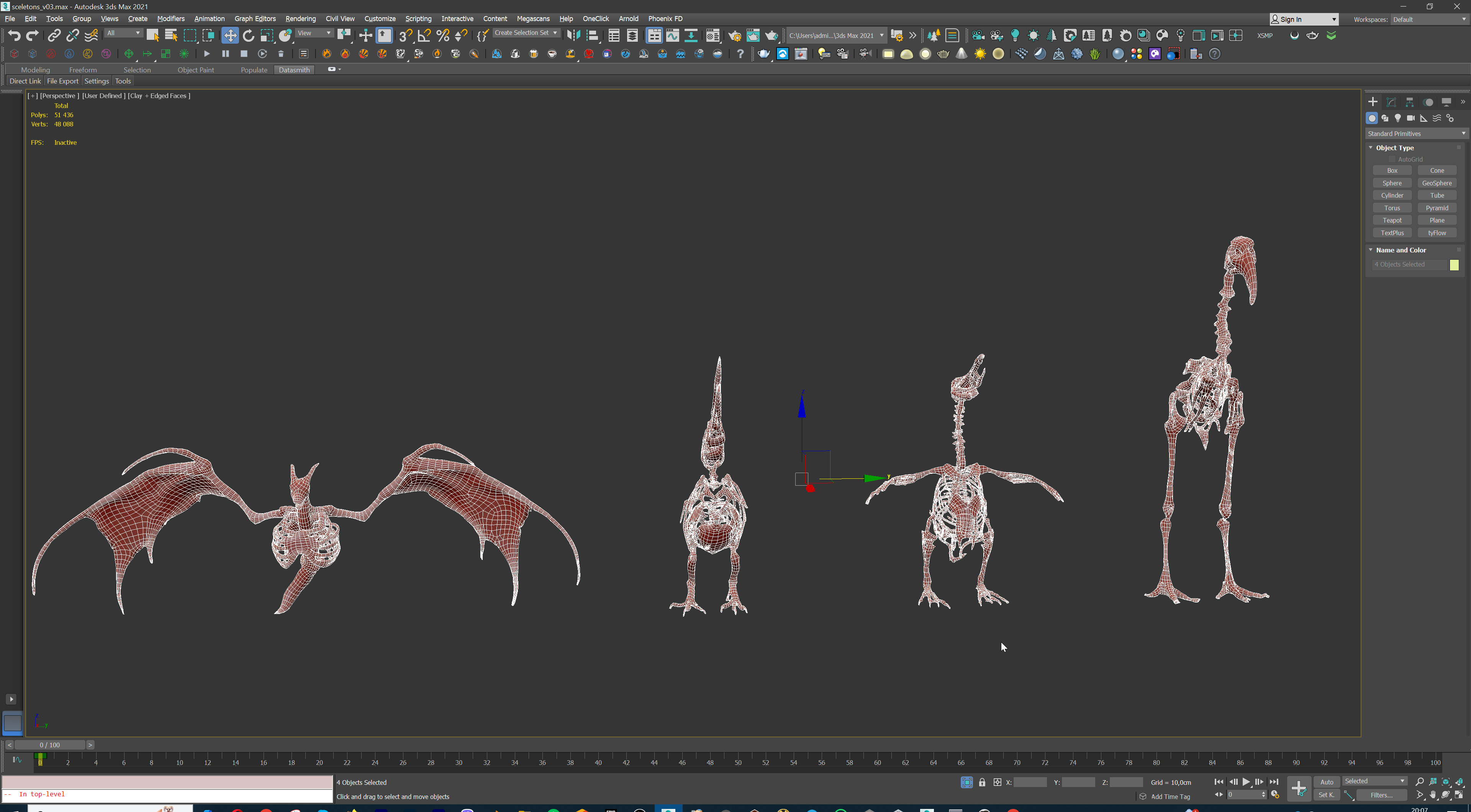 Ultimate Skeleton and Skull Pack - 62 game-ready lowpoly assets Low-poly 3D model_49