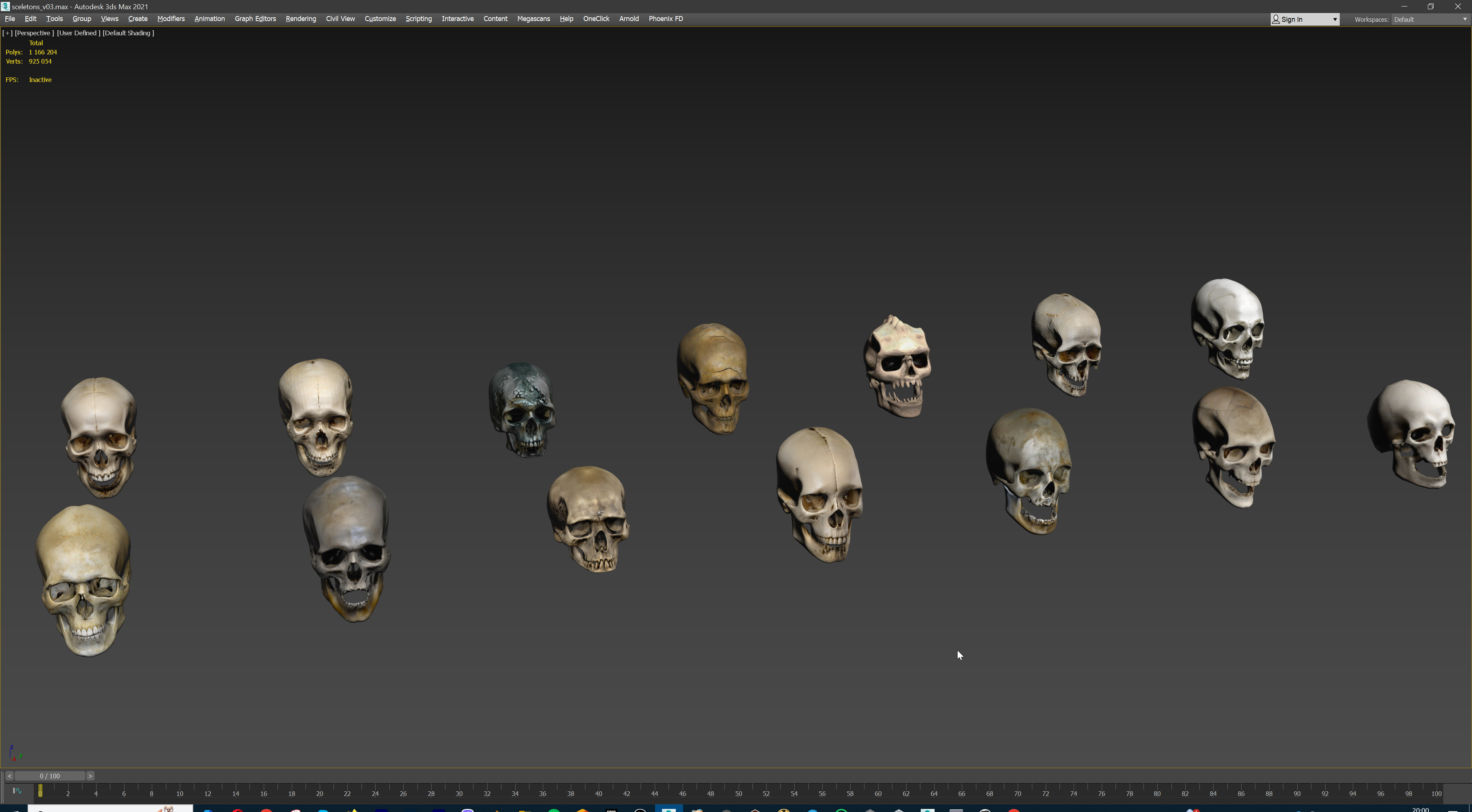 Ultimate Skeleton and Skull Pack - 62 game-ready lowpoly assets Low-poly 3D model_40