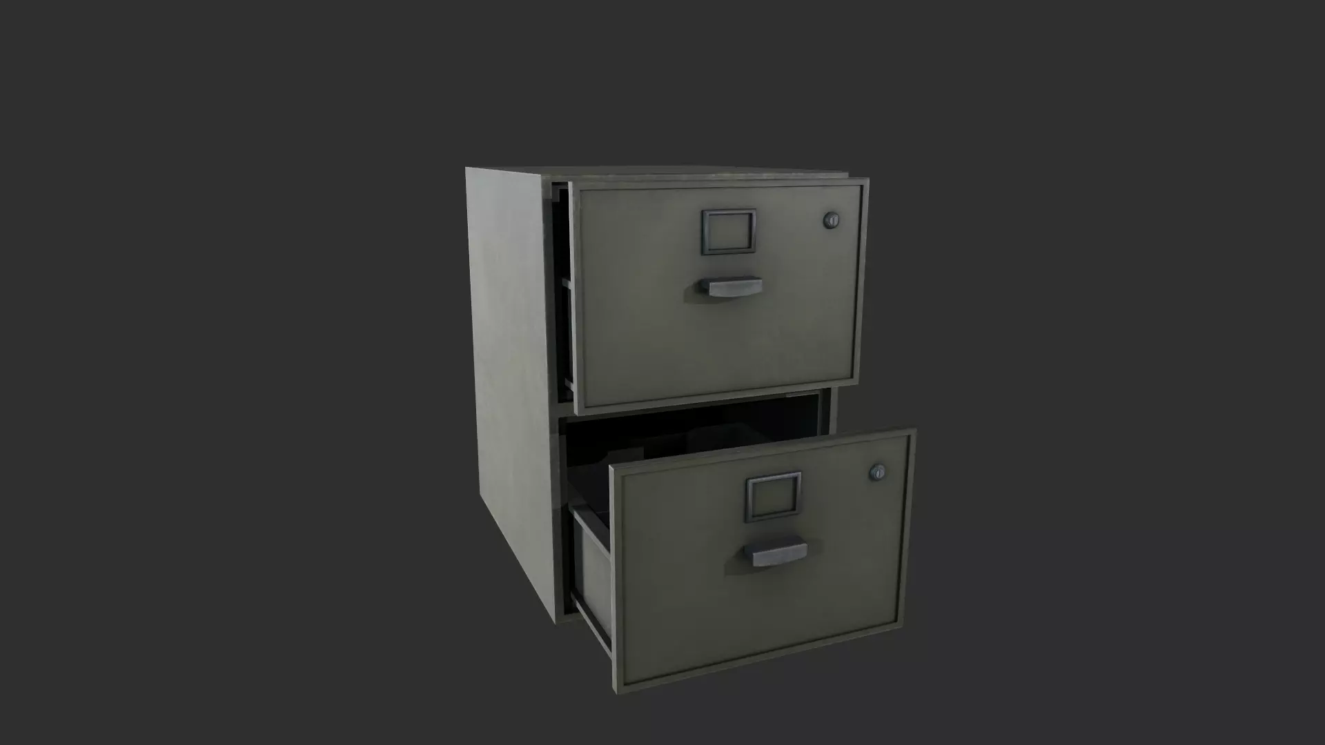 Office cabinets Low-poly 3D model_0