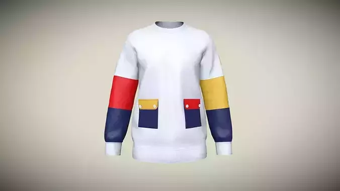 Mens Sweatshirt Multi Color In Low Poly