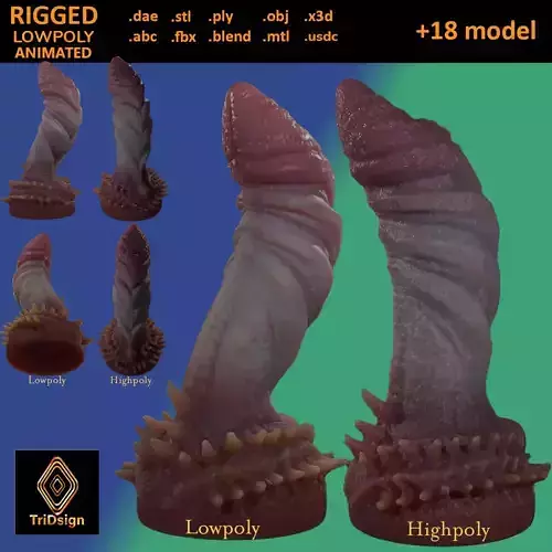 Zirugax Monster Penis Rigged  Low-poly 3D model
