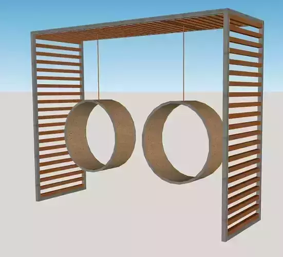 round swings for playground Free low-poly 3D model