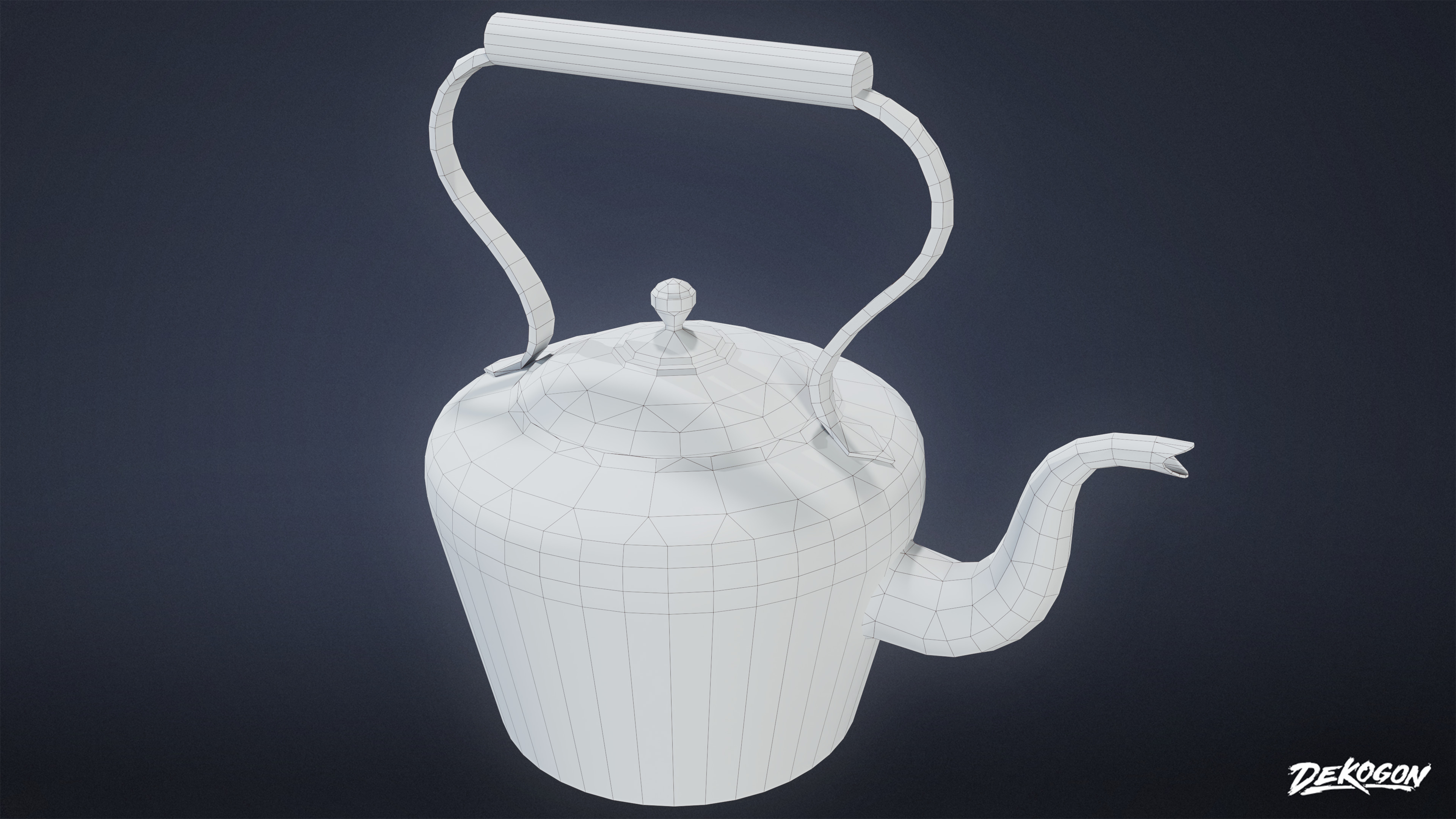 VICTORIAN - Teapot 01 - LOW POLY AND NANITE Low-poly 3D model_6