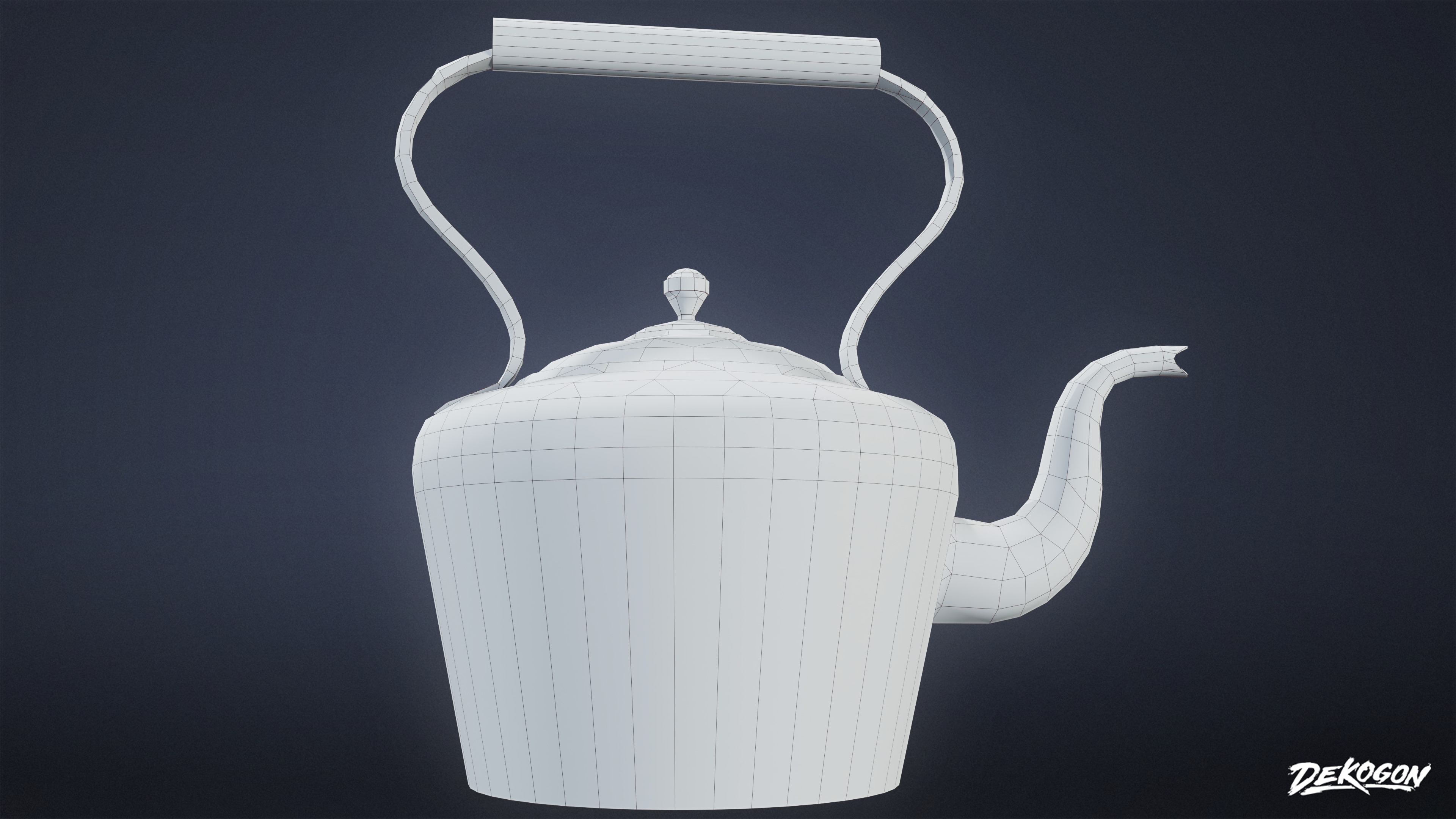 VICTORIAN - Teapot 01 - LOW POLY AND NANITE Low-poly 3D model_5