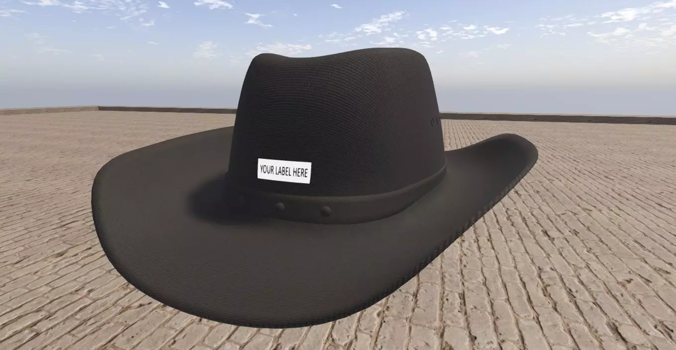 Cowboy Hat with Label Option Free low-poly 3D model