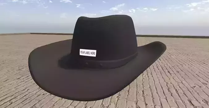 Cowboy Hat with Label Option Free low-poly 3D model