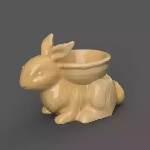 Bunny Bowl pot- planter- candy dish- cup- urn- candle holder