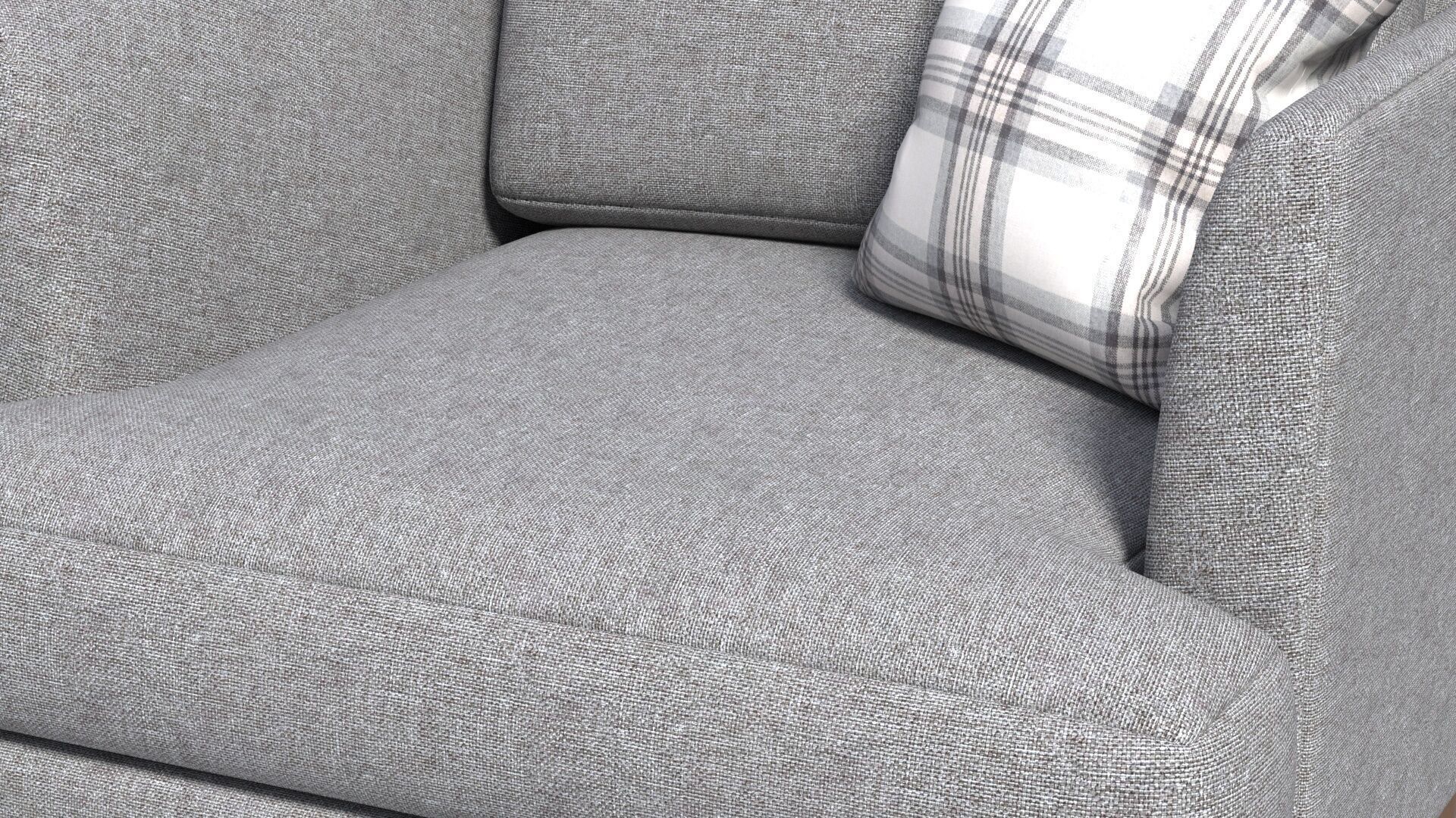 Fabric Chair with Pillow - Grey Fabric - Armchair Seat 3D model_3