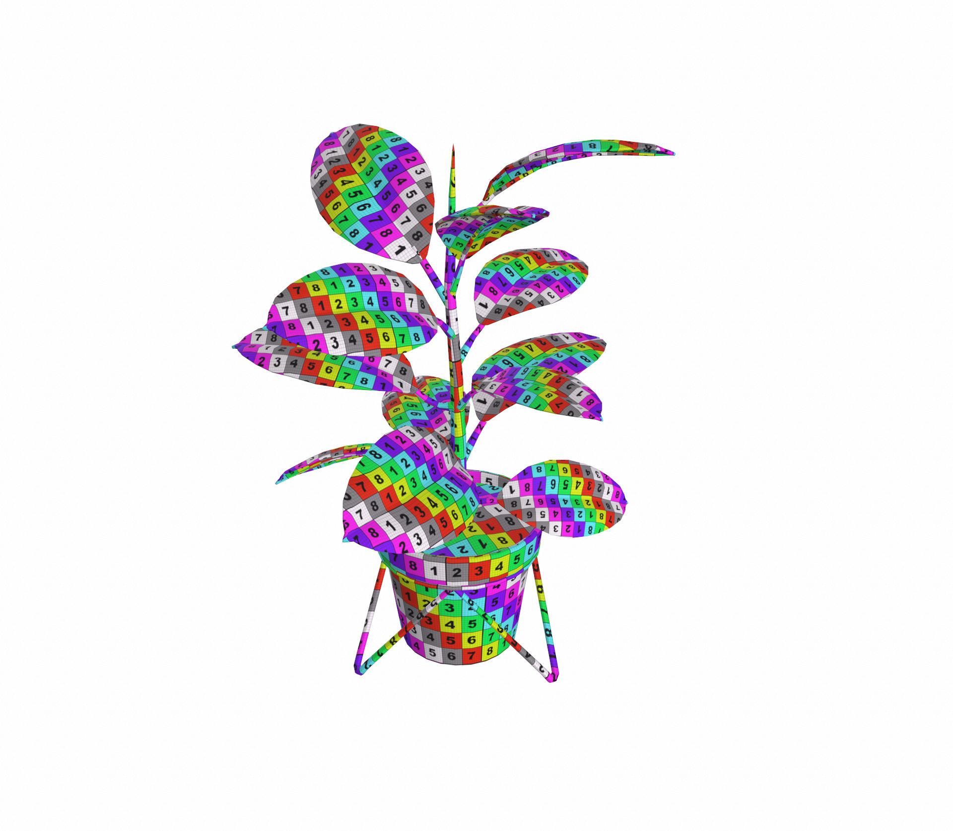 Potted ficus 3D model_8