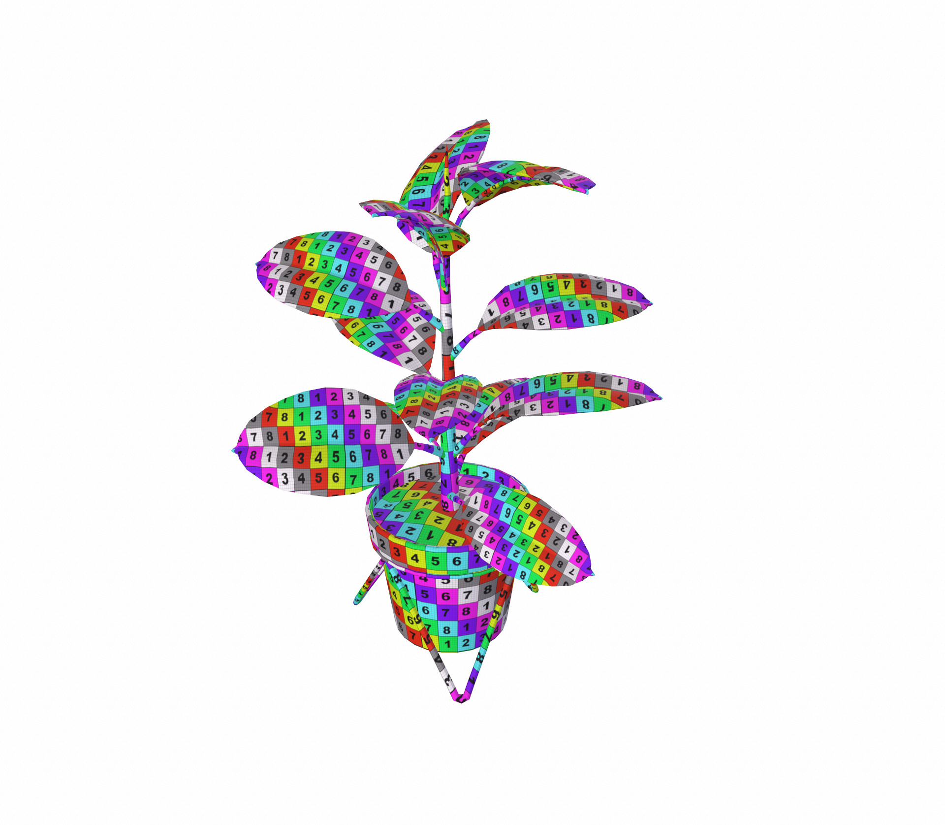 Potted ficus 3D model_9