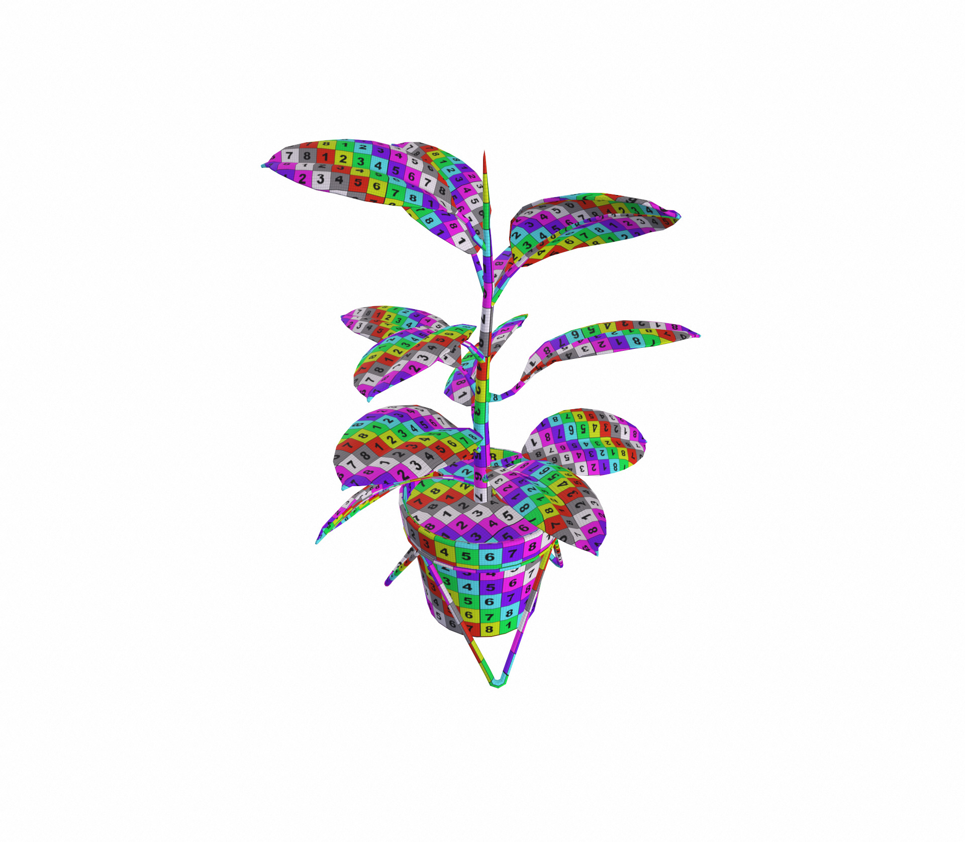 Potted ficus 3D model_10