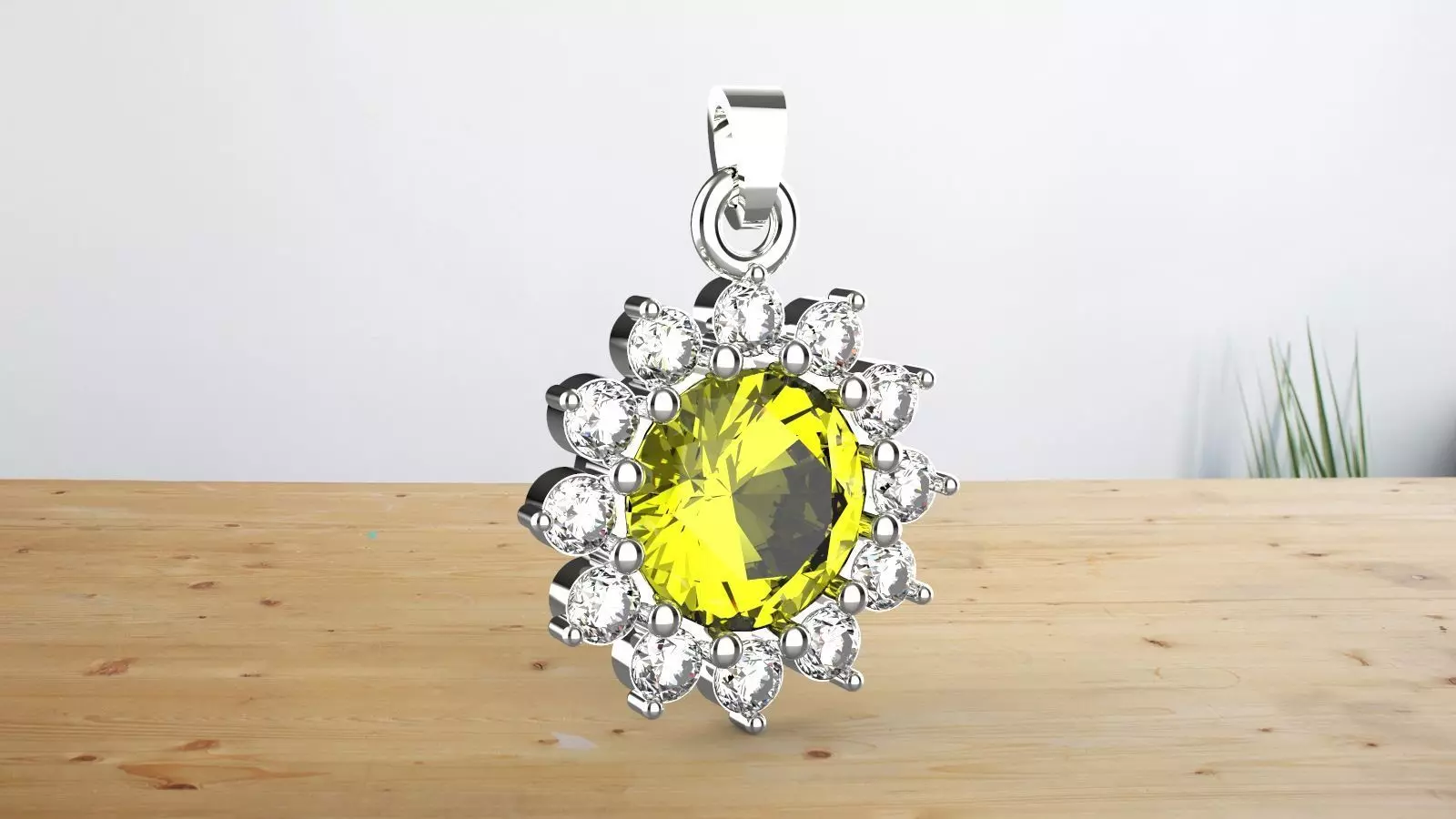 yellow sapphire flowe ring 3D print model