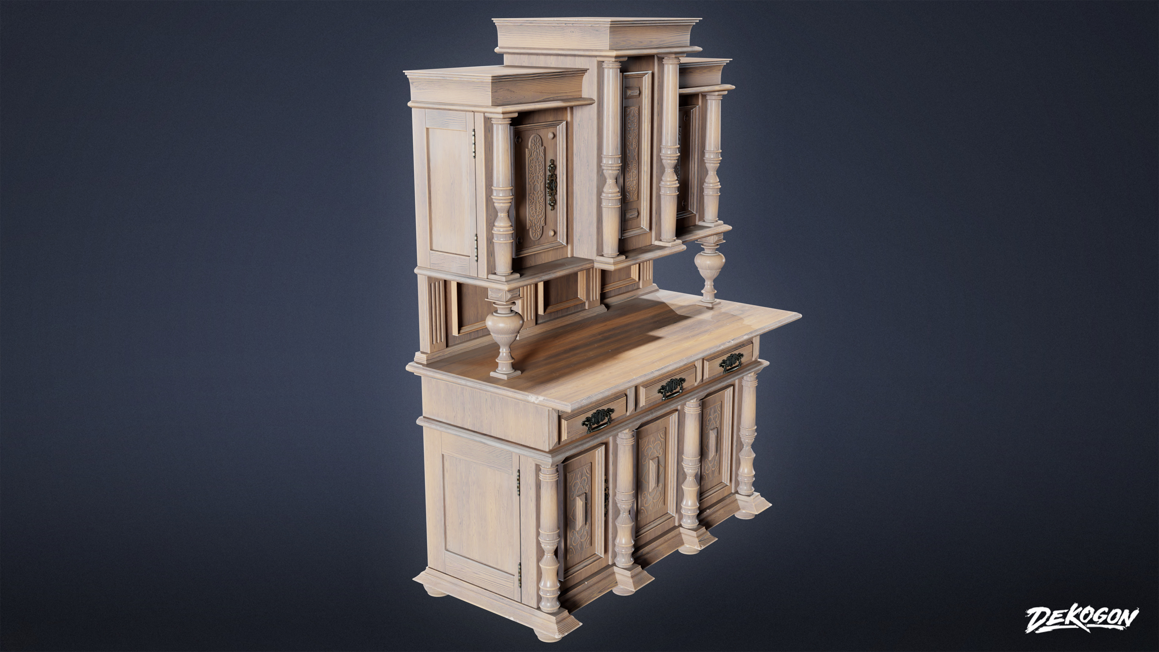 VICTORIAN - Victorian Era Cabinet 06 - LOW POLY AND NANITE Low-poly 3D model_2