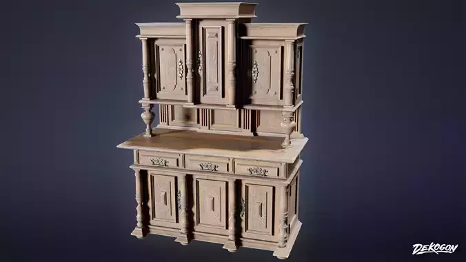 VICTORIAN - Victorian Era Cabinet 06 - LOW POLY AND NANITE