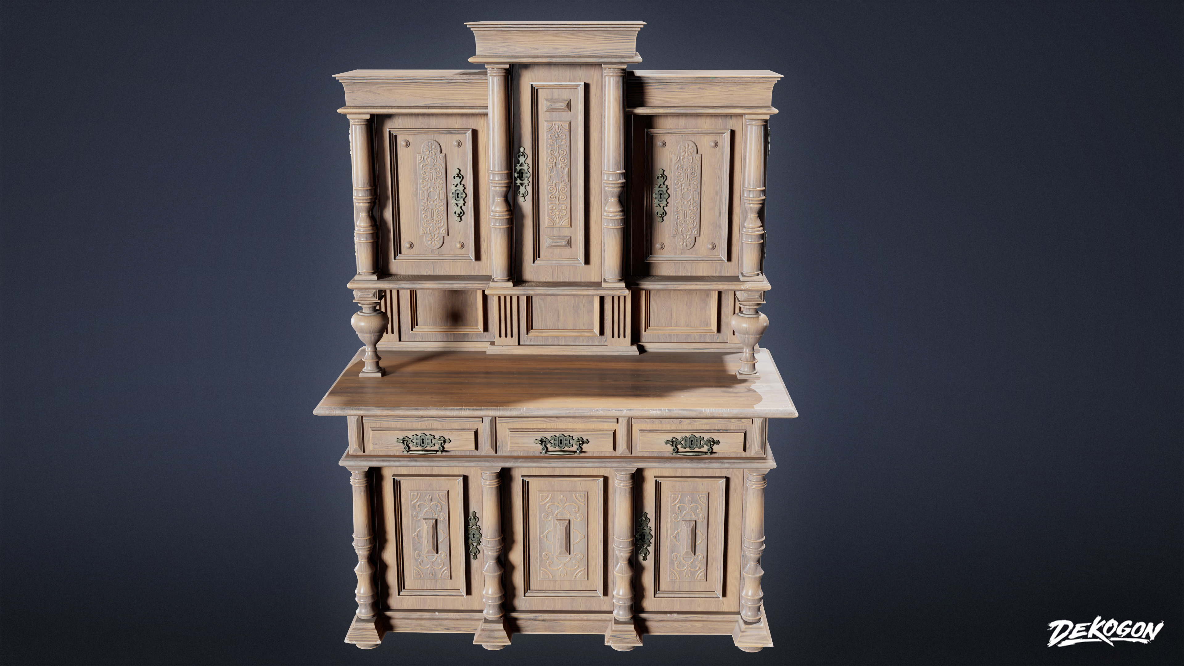 VICTORIAN - Victorian Era Cabinet 06 - LOW POLY AND NANITE Low-poly 3D model_1