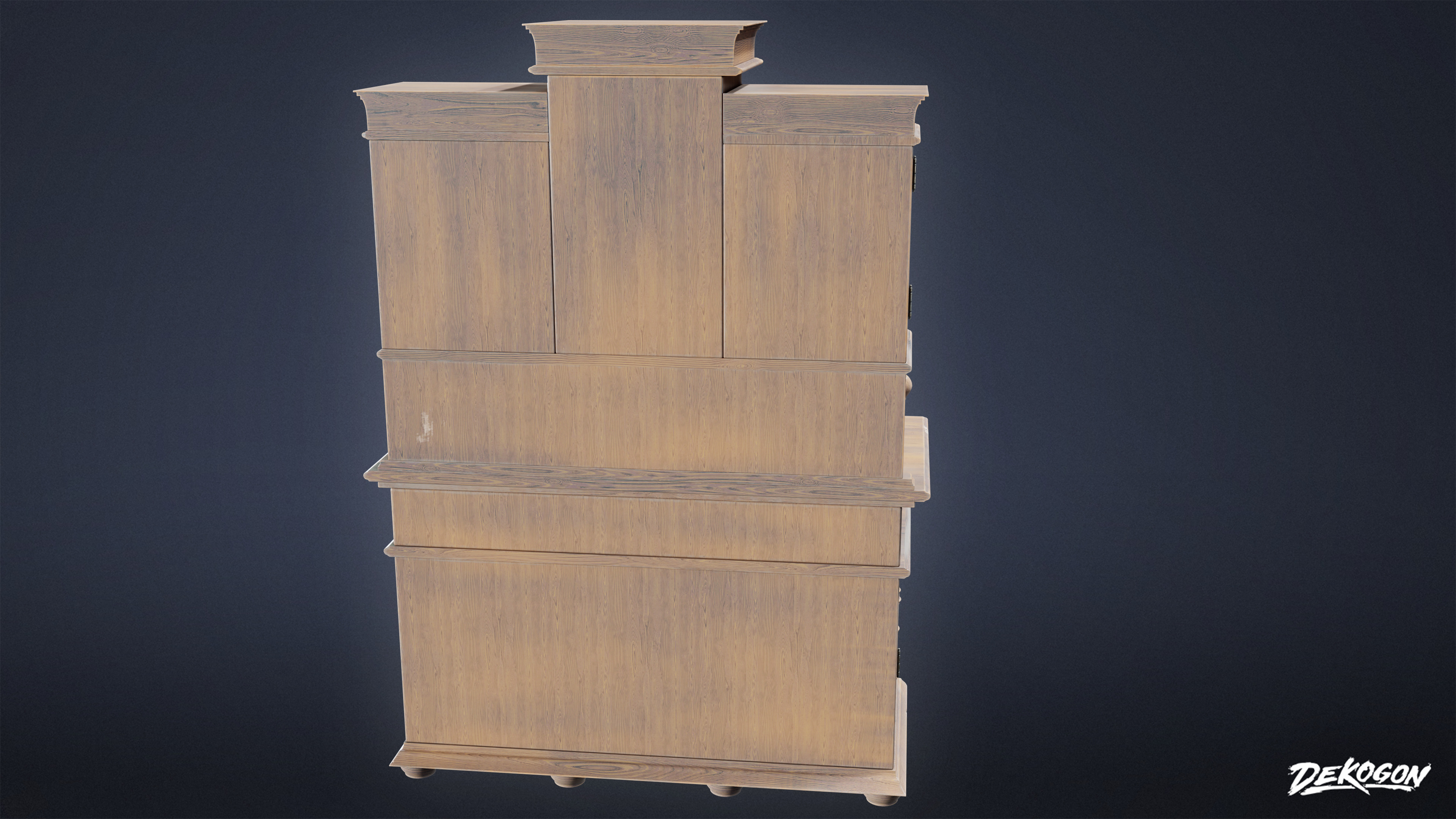 VICTORIAN - Victorian Era Cabinet 06 - LOW POLY AND NANITE Low-poly 3D model_3