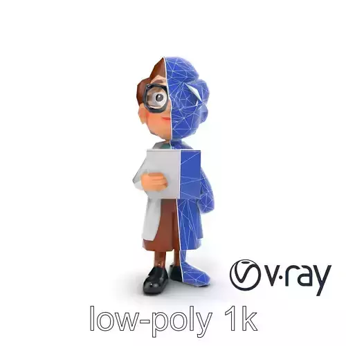 Cartoon Librarian Character Figure model pack