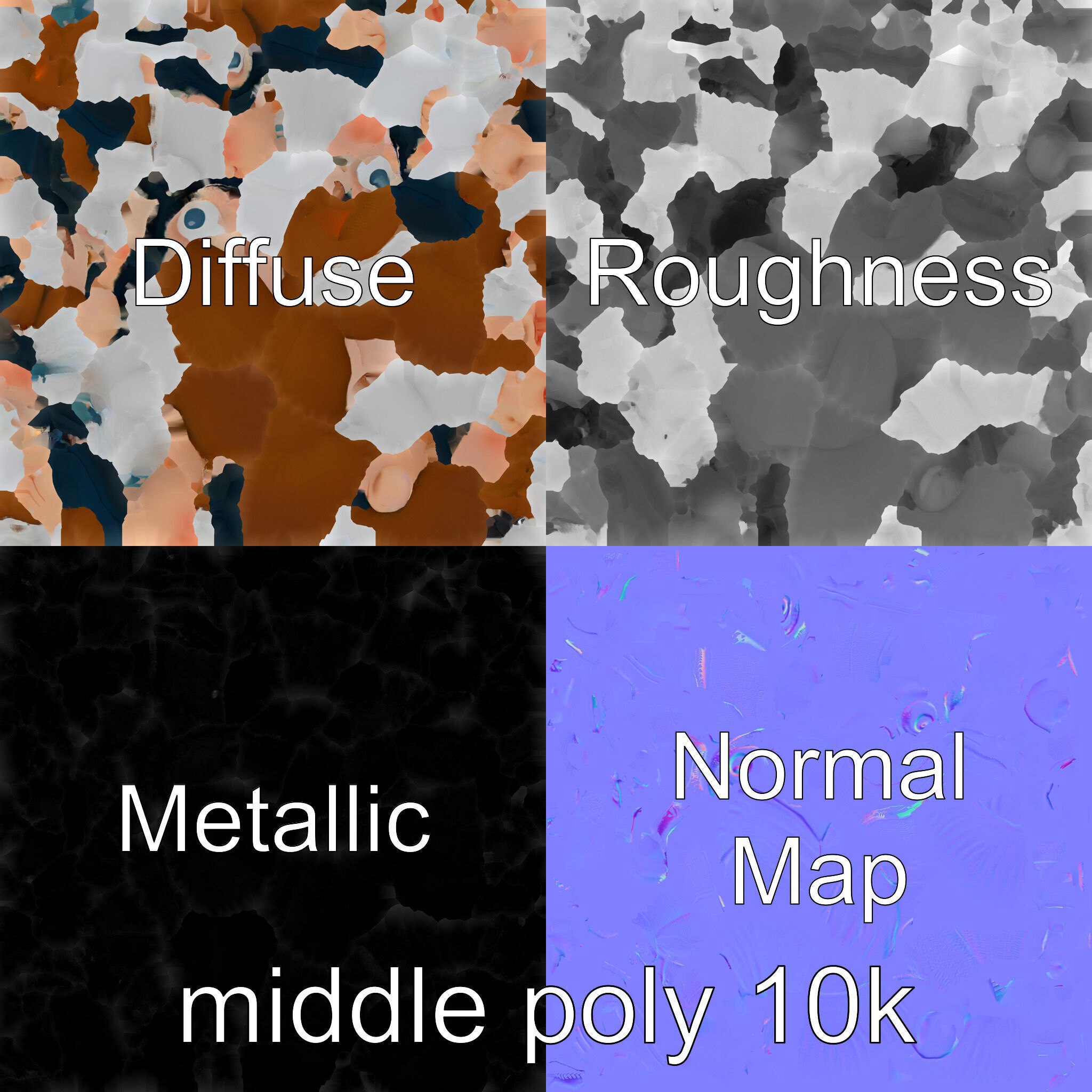 Cartoon Librarian Character Figure model pack Low-poly 3D model_4