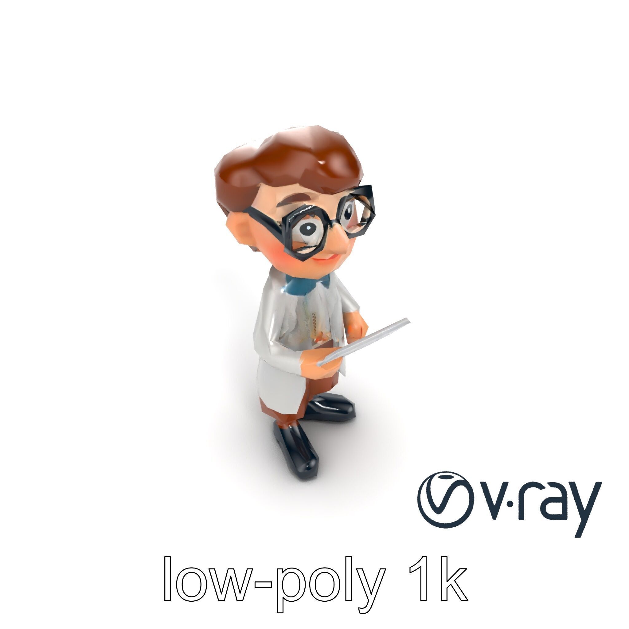 Cartoon Librarian Character Figure model pack Low-poly 3D model_15