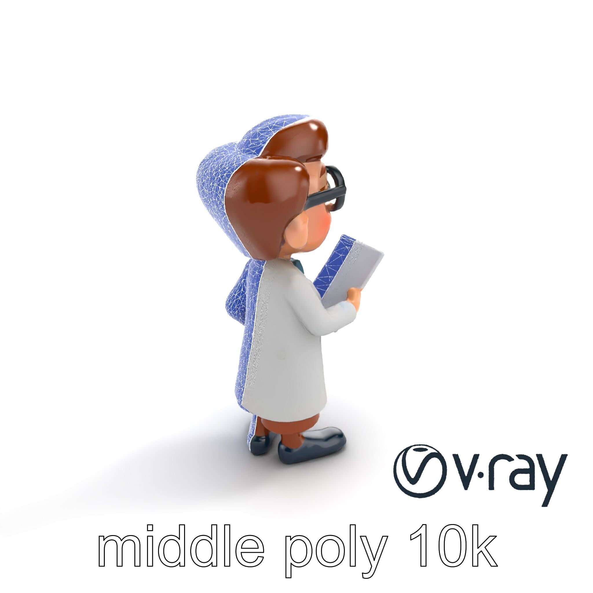 Cartoon Librarian Character Figure model pack Low-poly 3D model_14