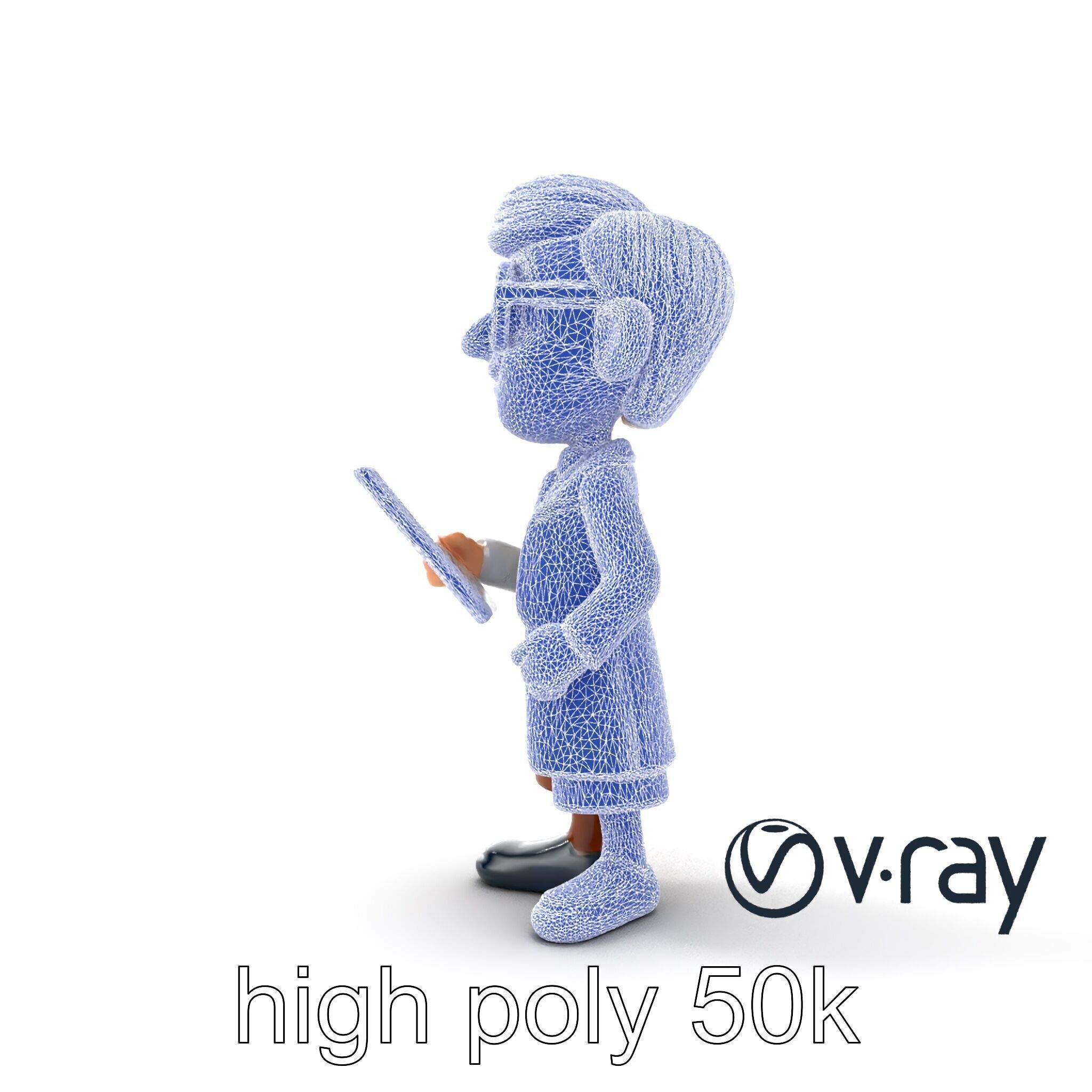 Cartoon Librarian Character Figure model pack Low-poly 3D model_33