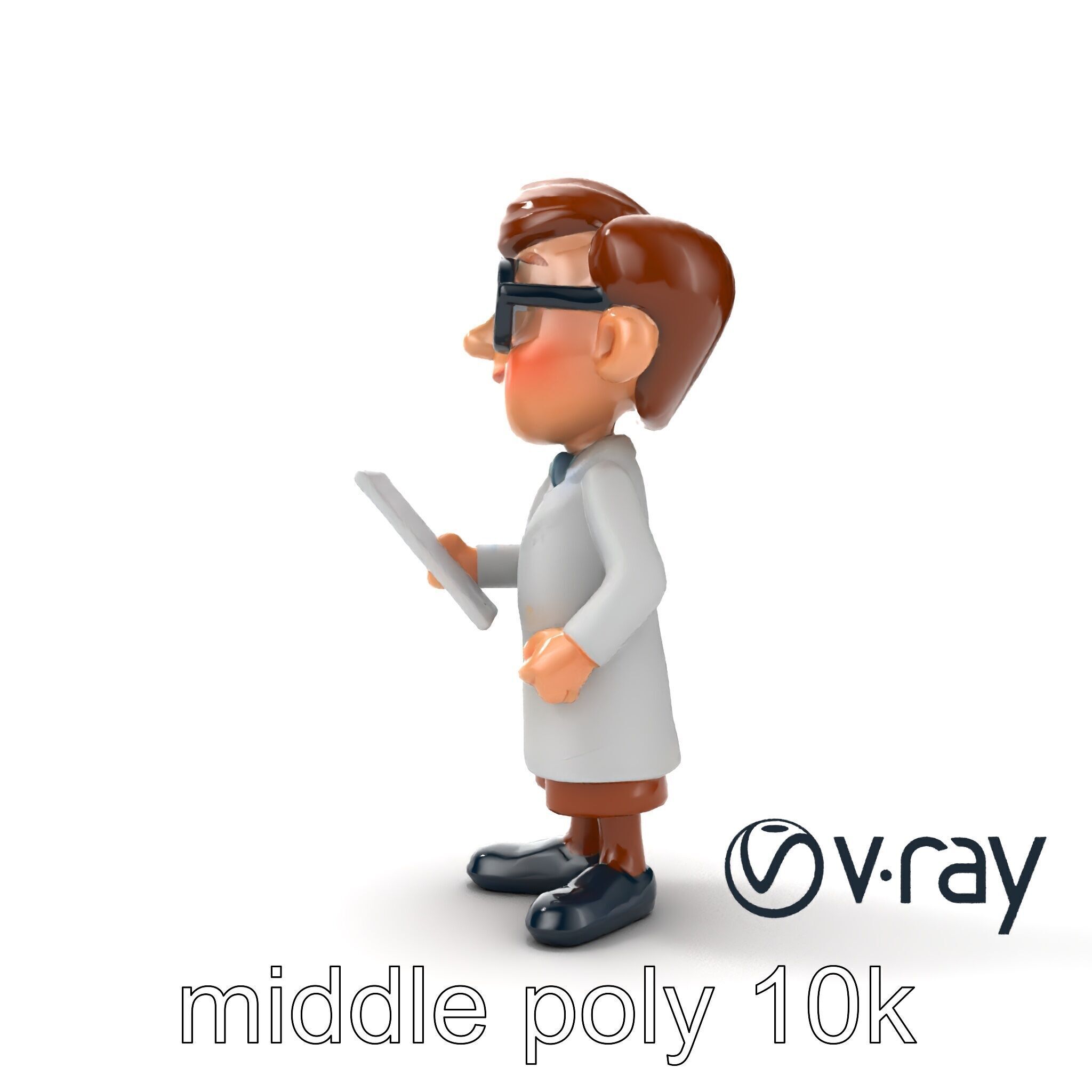 Cartoon Librarian Character Figure model pack Low-poly 3D model_20