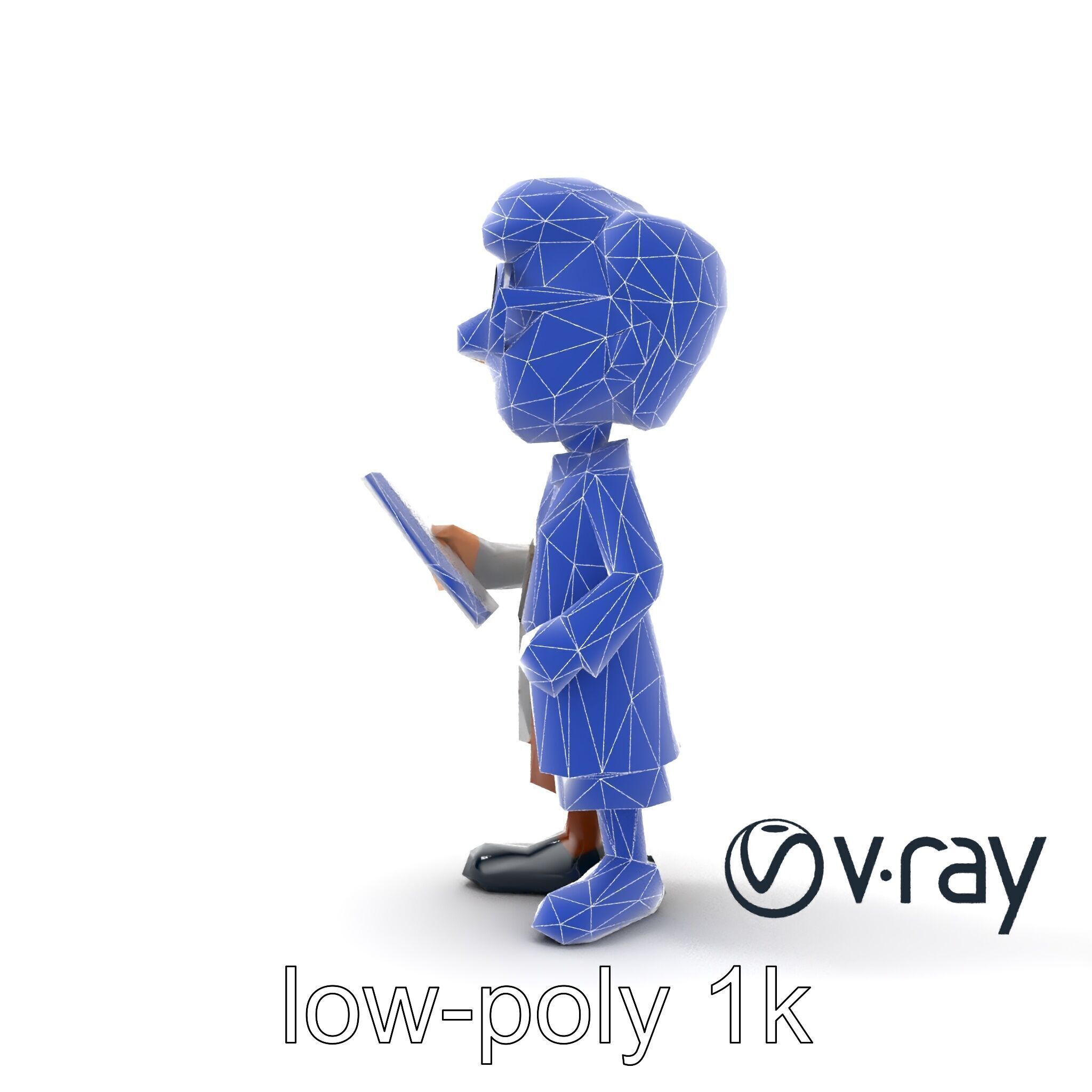Cartoon Librarian Character Figure model pack Low-poly 3D model_24