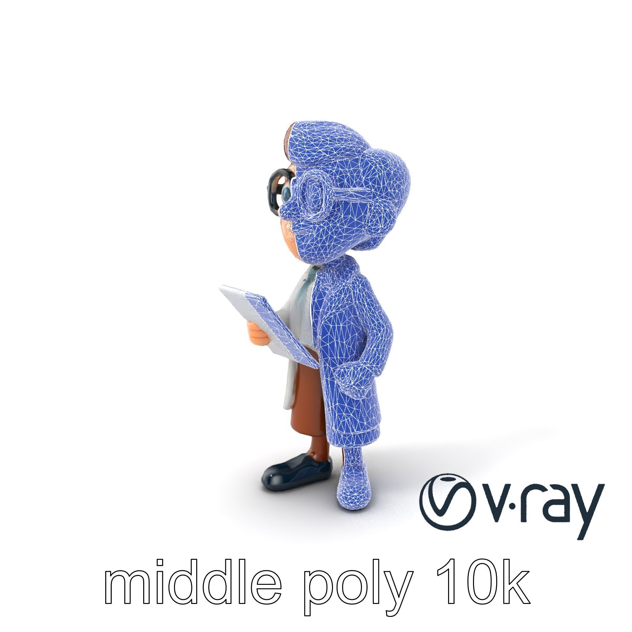Cartoon Librarian Character Figure model pack Low-poly 3D model_26