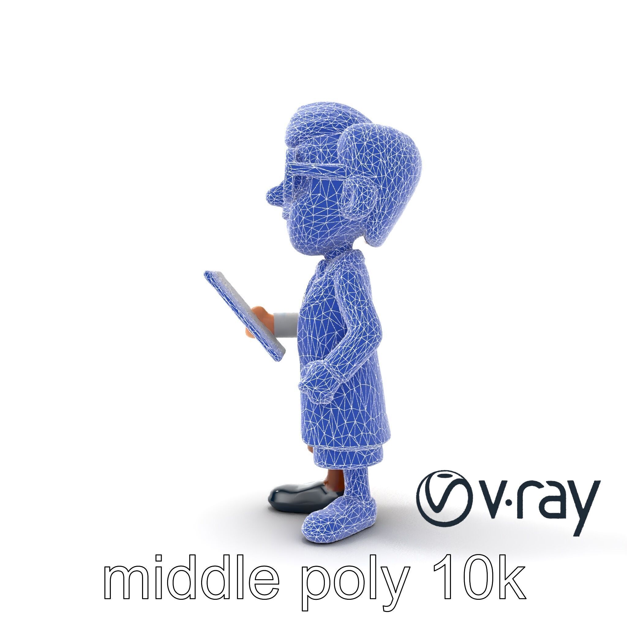 Cartoon Librarian Character Figure model pack Low-poly 3D model_34