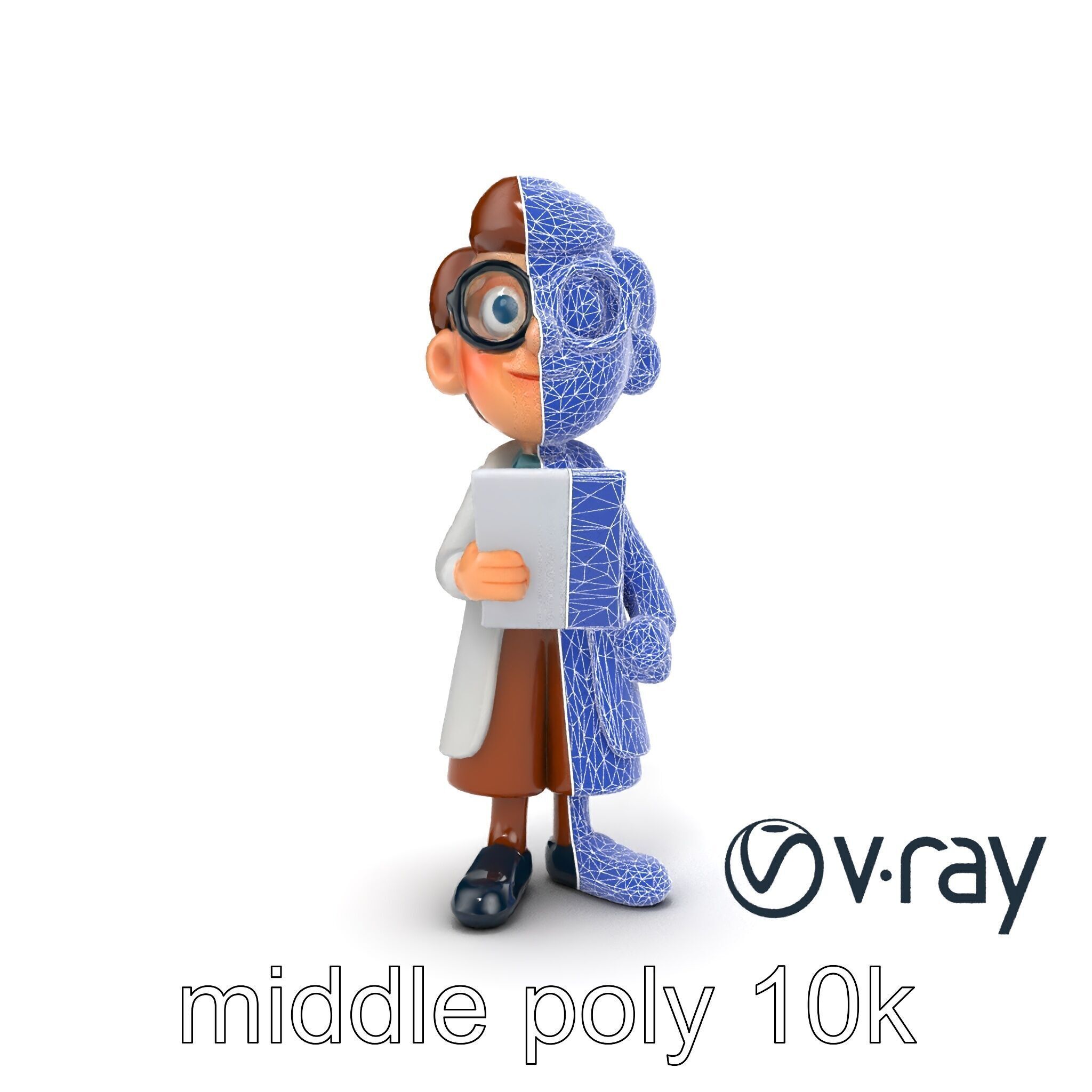 Cartoon Librarian Character Figure model pack Low-poly 3D model_35