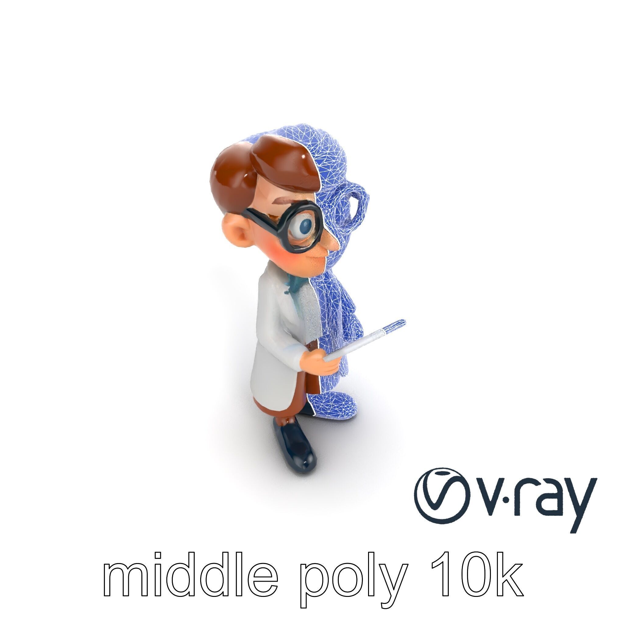Cartoon Librarian Character Figure model pack Low-poly 3D model_19