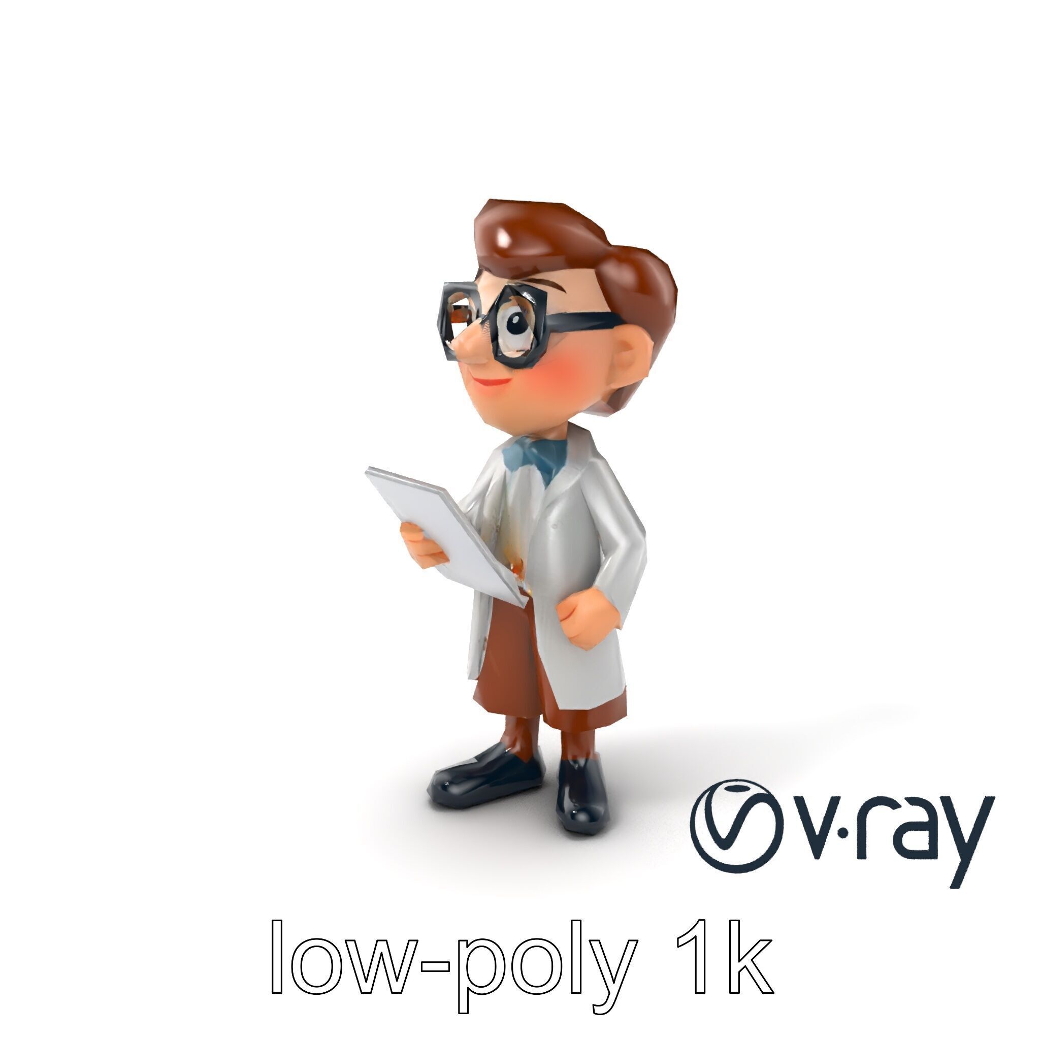 Cartoon Librarian Character Figure model pack Low-poly 3D model_10