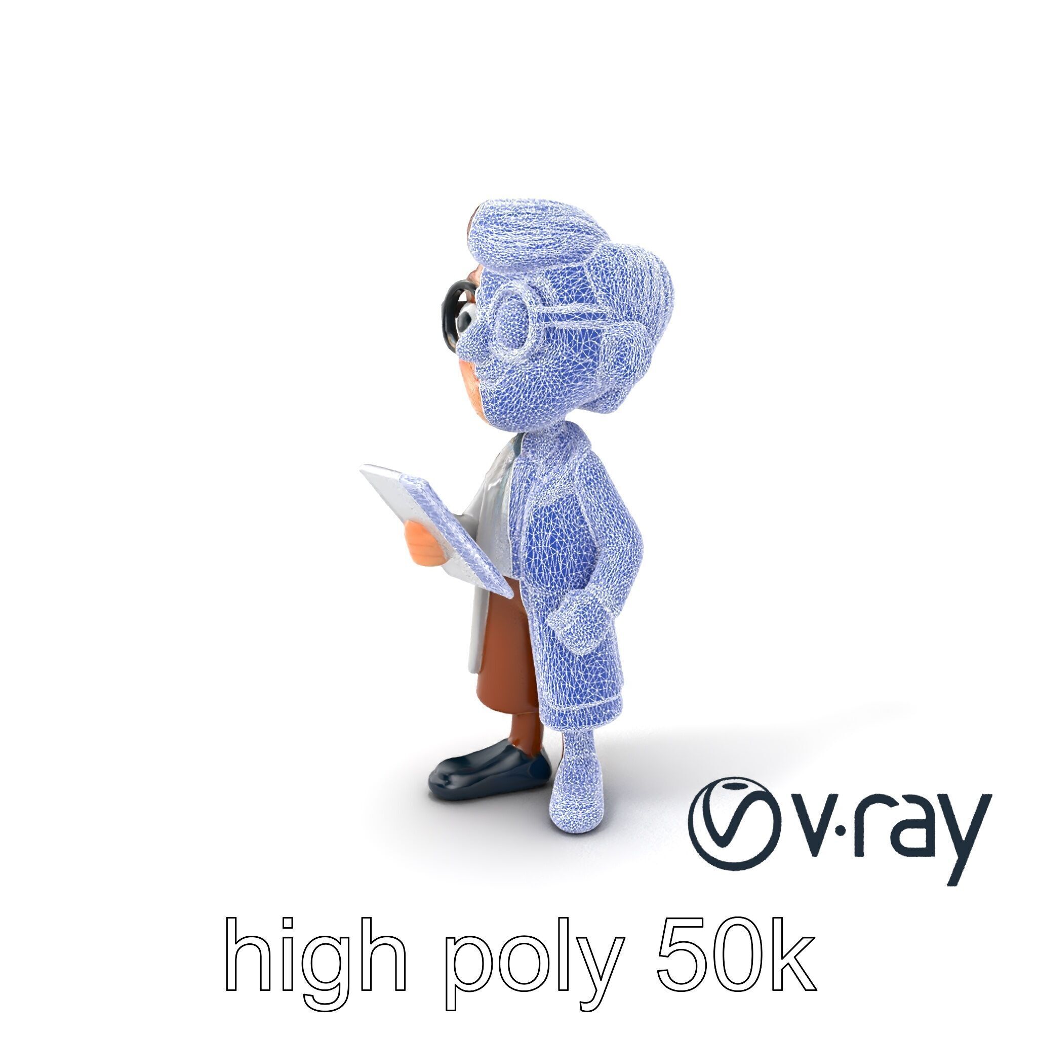 Cartoon Librarian Character Figure model pack Low-poly 3D model_25